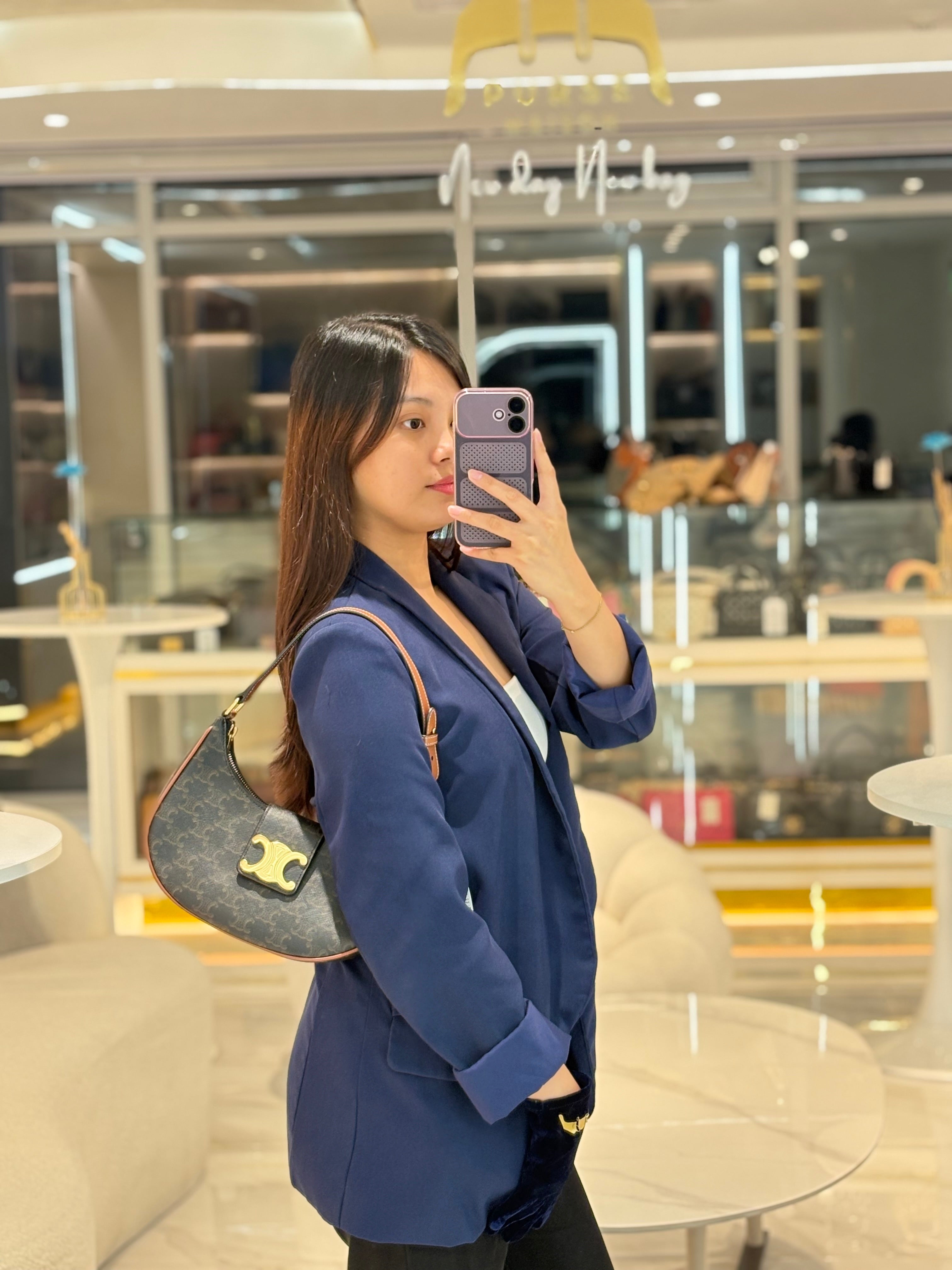 Celine Ava in Monogram Canvas Shoulder Bag | Purse Maison Luxury Bags Shop