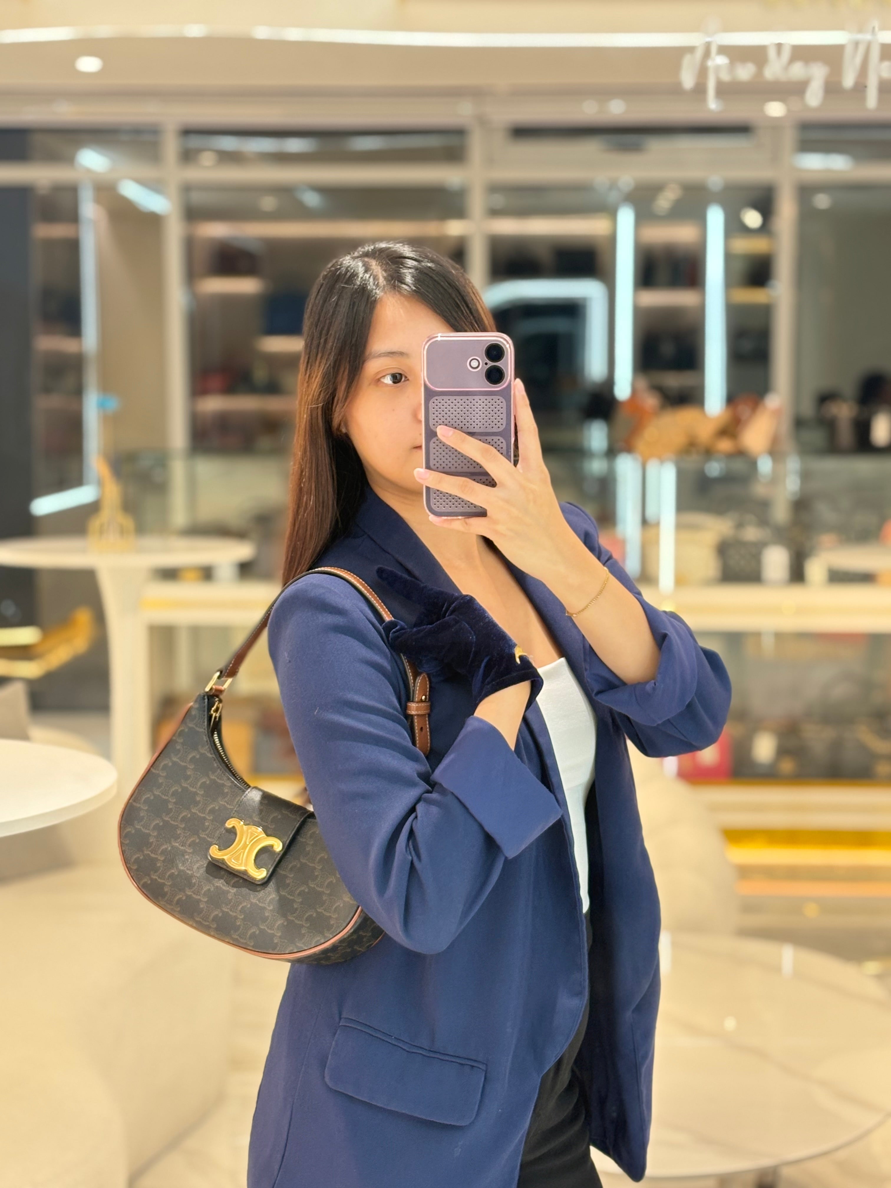 Celine Ava in Monogram Canvas Shoulder Bag | Purse Maison Luxury Bags Shop