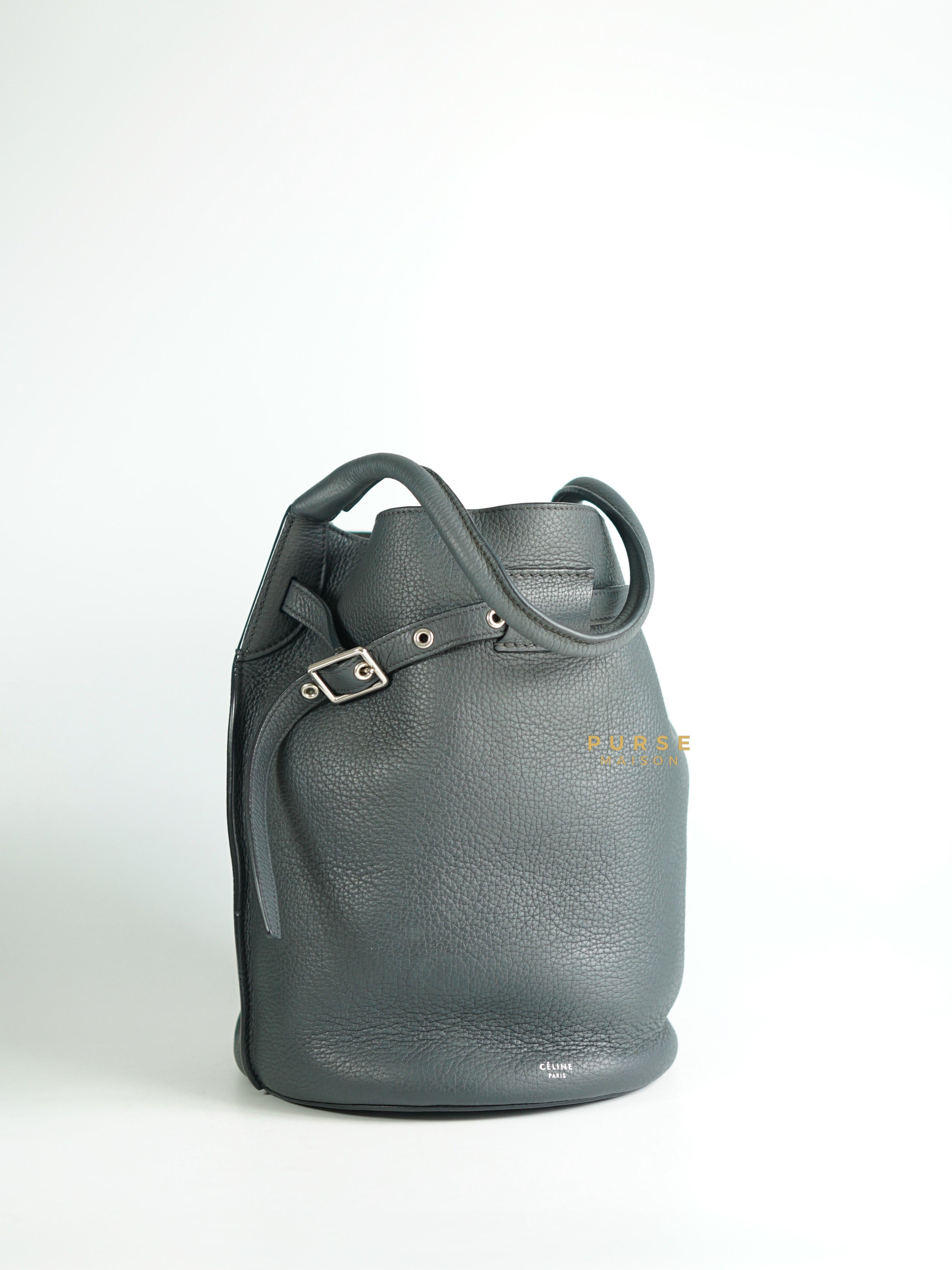 Celine Bucket Bag Grey Calfskin Leather | Purse Maison Luxury Bags Shop