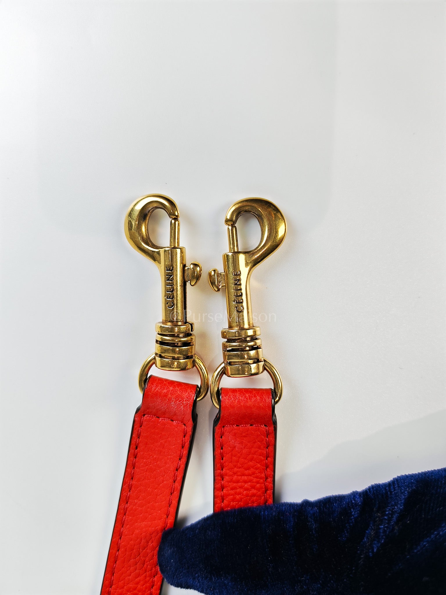 Nano Luggage Tote Bag in Red Grained Calfskin Leather | Purse Maison Luxury Bags Shop