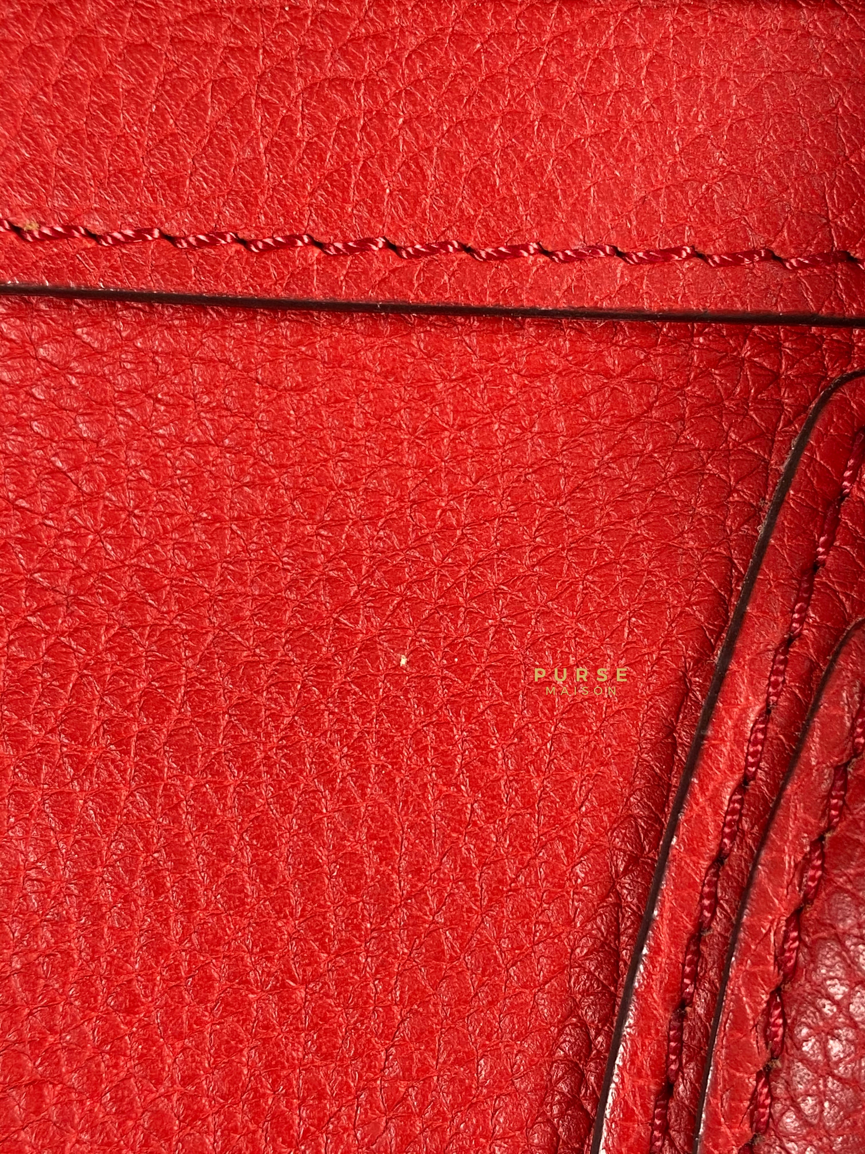 Celine Red Calfskin Leather Micro Luggage Tote Bag | Purse Maison Luxury Bags Shop