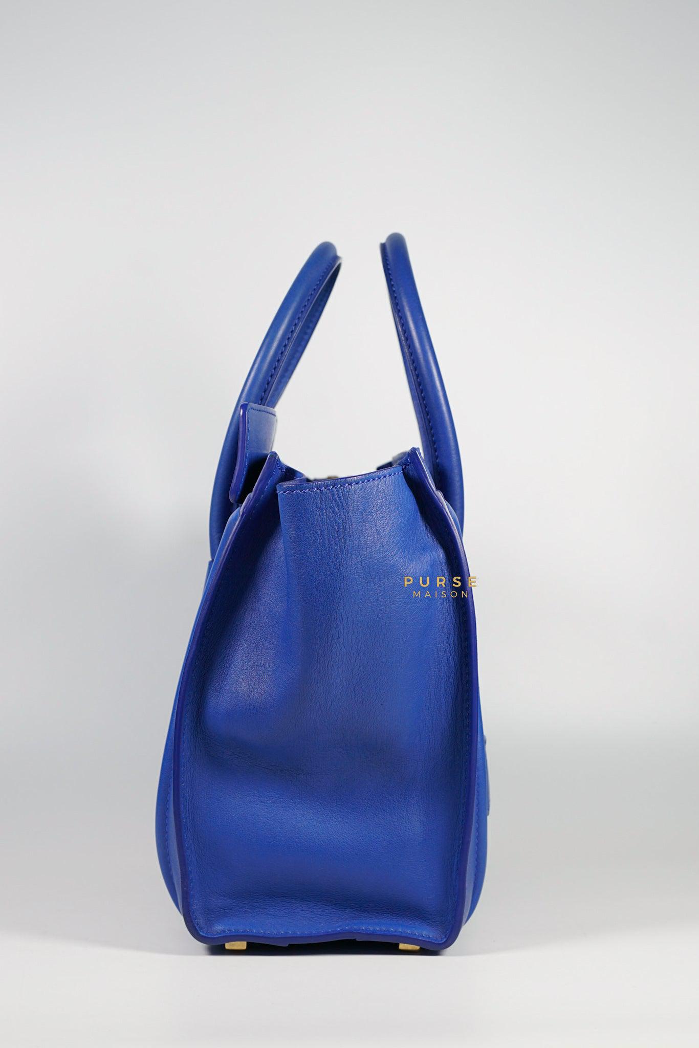 Celine Royal Blue Smooth Calfskin Leather Micro Luggage Tote