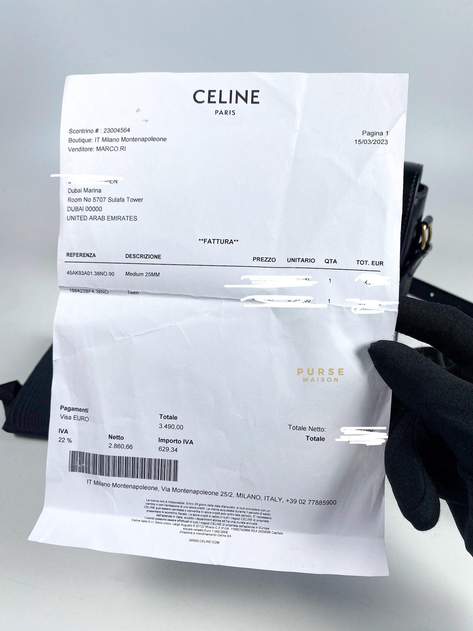 Celine Teen Triomphe bag in Shiny Calfskin