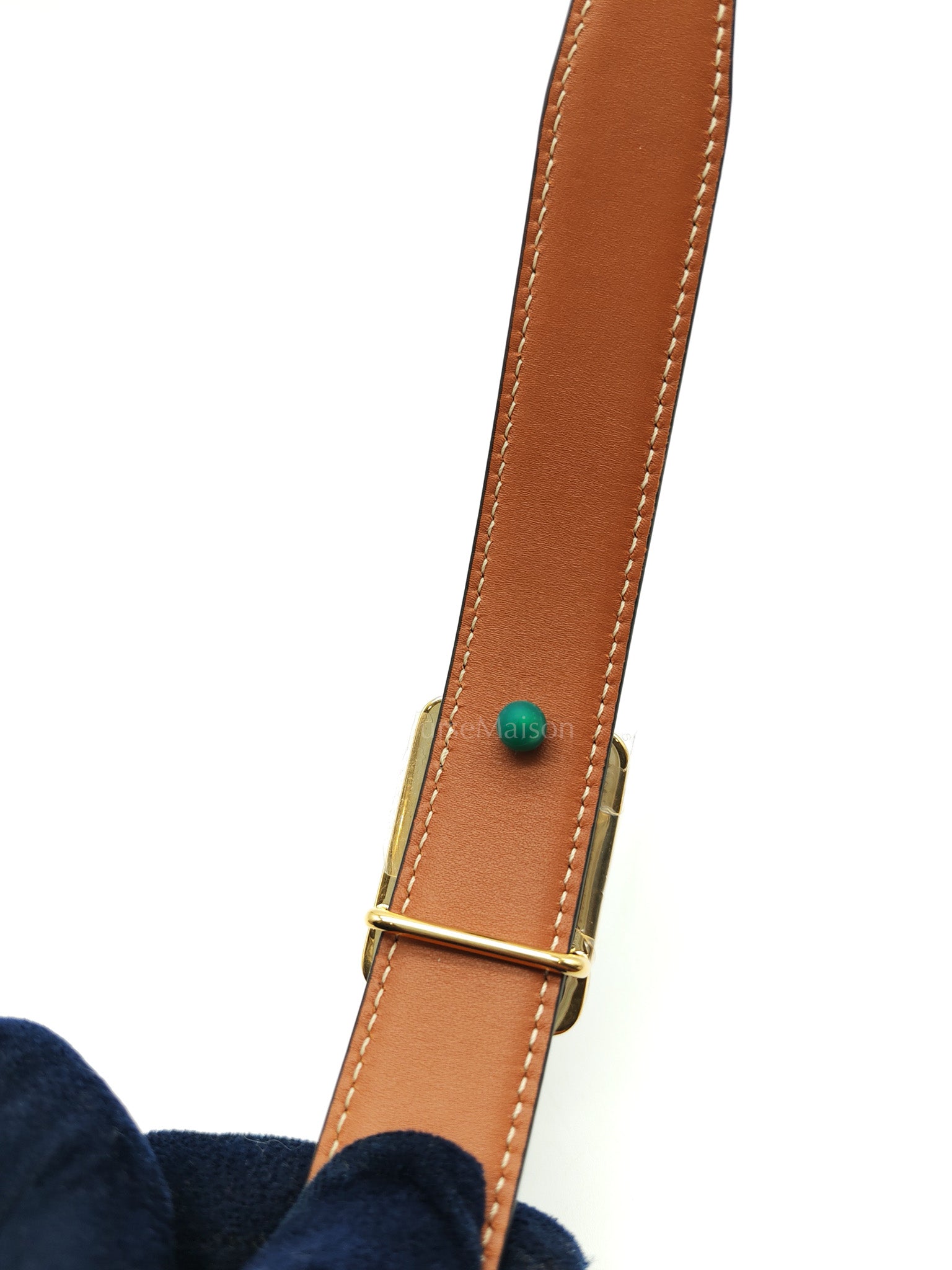 Celine Reversible Triomphe Belt in Black/Tan Calfskin Leather & Gold Hardware