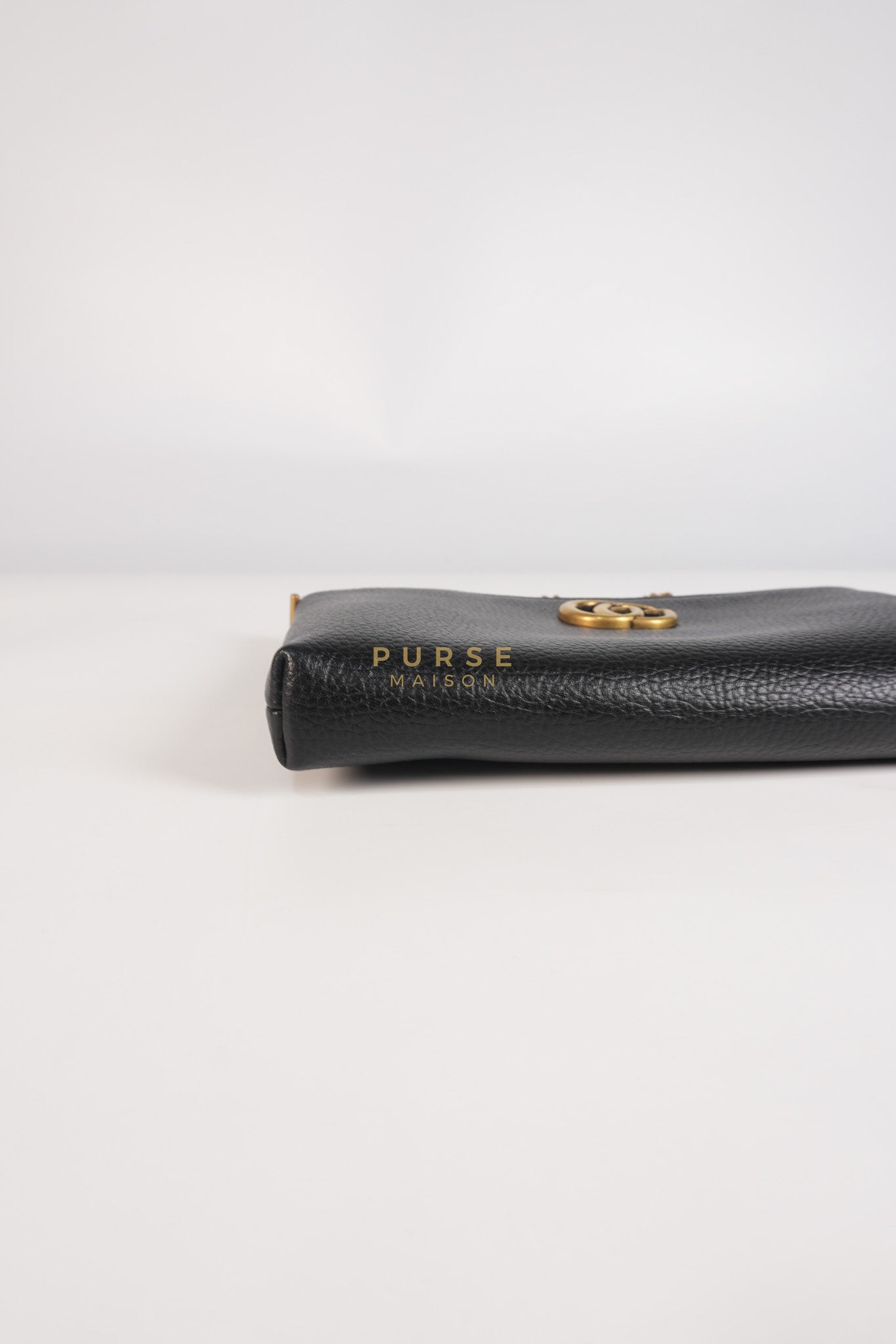 Cellarius in Black Grained Calfskin Leather Chain Pouch | Purse Maison Luxury Bags Shop