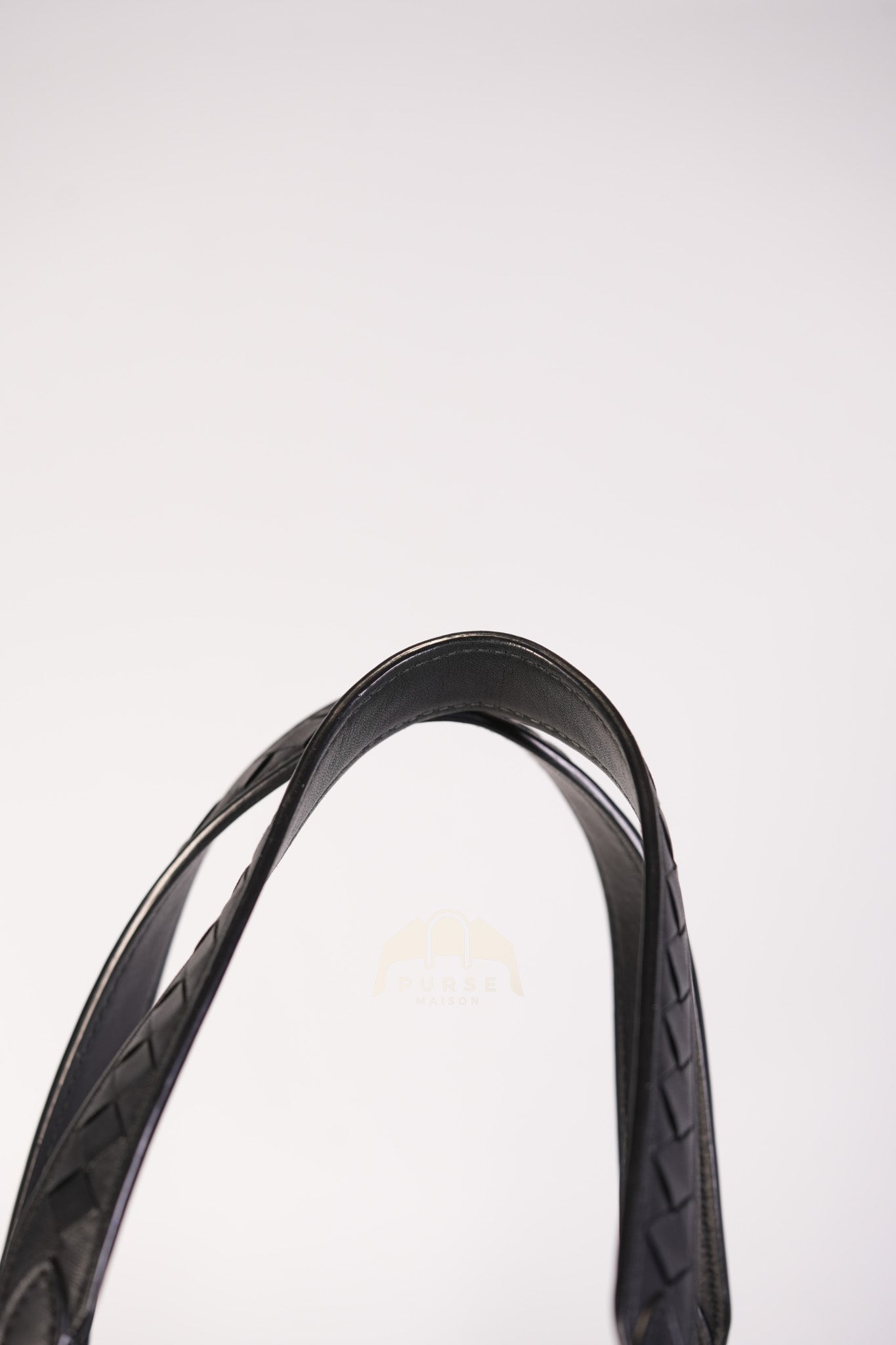 Cesta Small Nappa Intrecciato Black Leather Tote Bag | Purse Maison Luxury Bags Shop