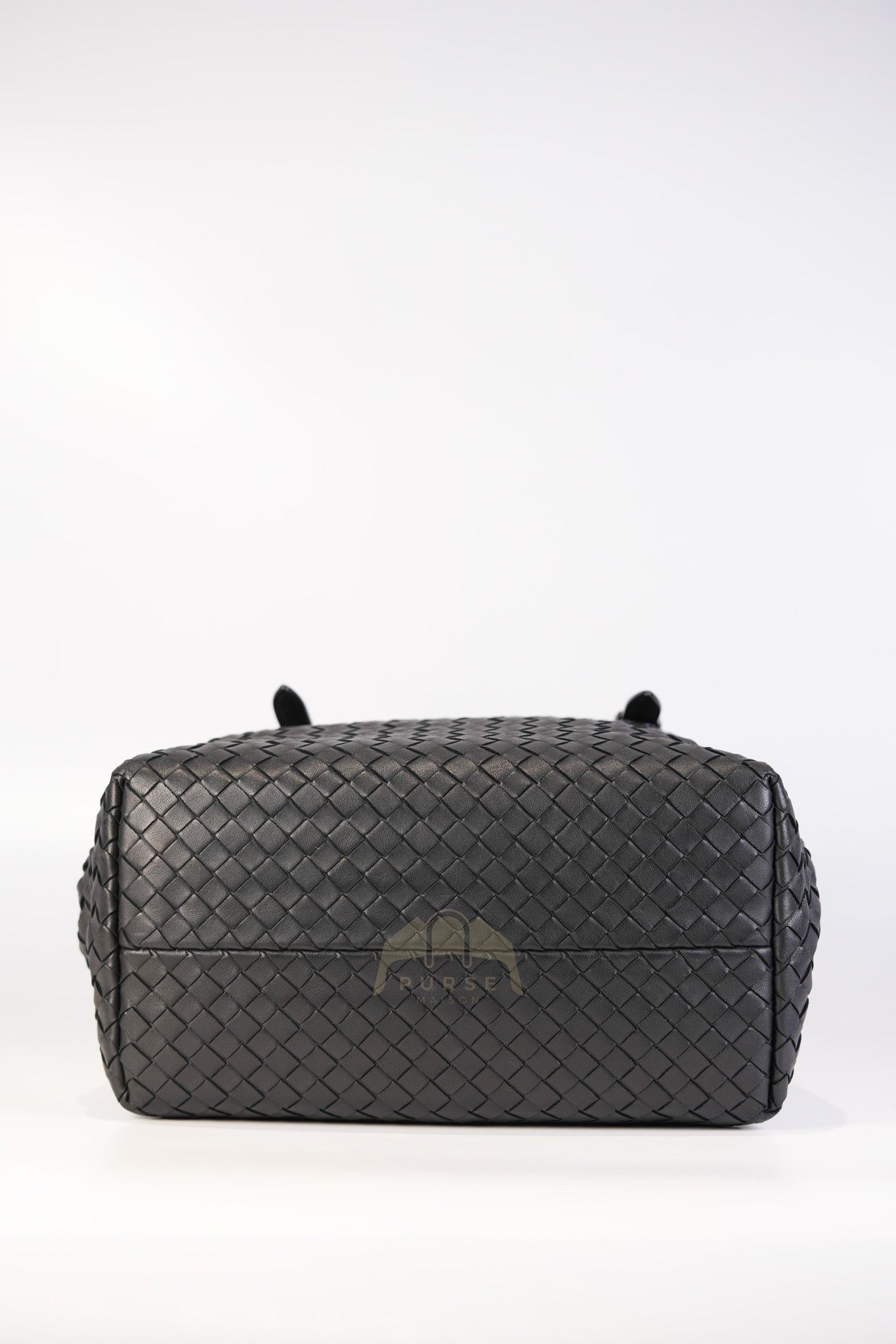 Cesta Small Nappa Intrecciato Black Leather Tote Bag | Purse Maison Luxury Bags Shop