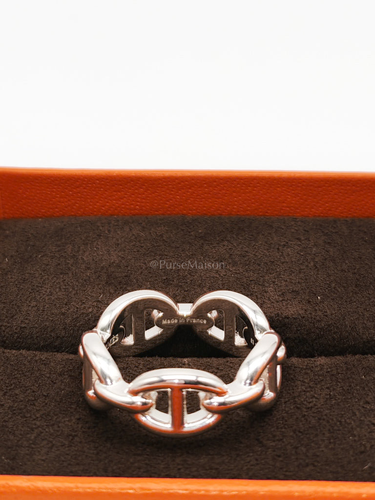 Chaine d'Ancre Enchainee Sterling Silver Ring Size 53 (17.5 mm) | Purse Maison Luxury Bags Shop