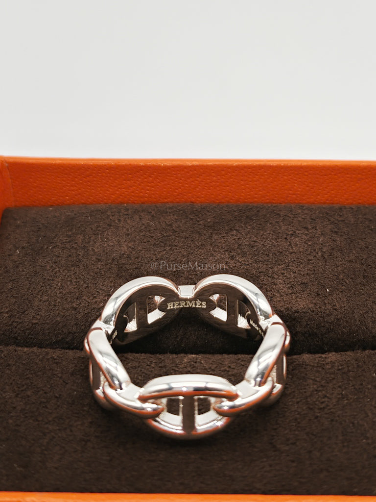 Chaine d'Ancre Enchainee Sterling Silver Ring Size 53 (17.5 mm) | Purse Maison Luxury Bags Shop