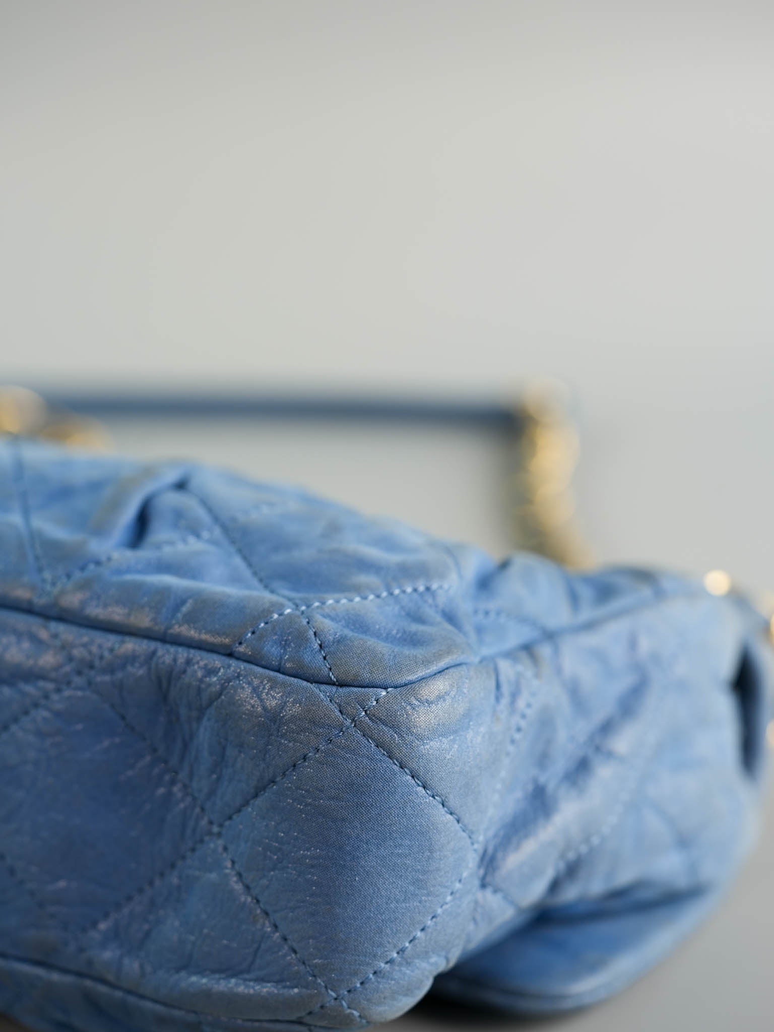 Chambray Iridescent Calfskin Flap Bag in Aged Gold Hardware Series 15 | Purse Maison Luxury Bags Shop