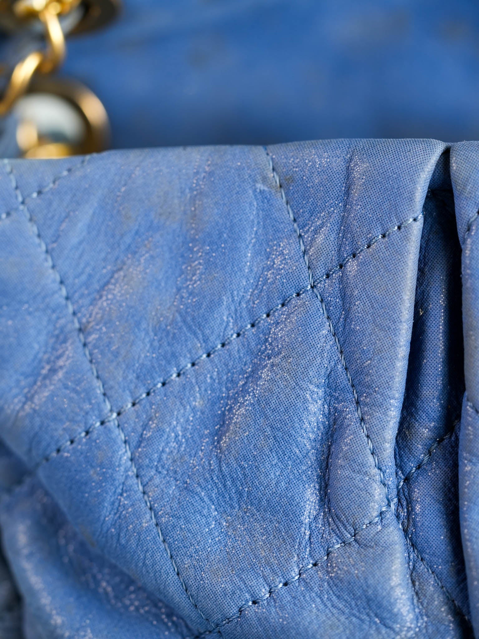 Chambray Iridescent Calfskin Flap Bag in Aged Gold Hardware Series 15 | Purse Maison Luxury Bags Shop