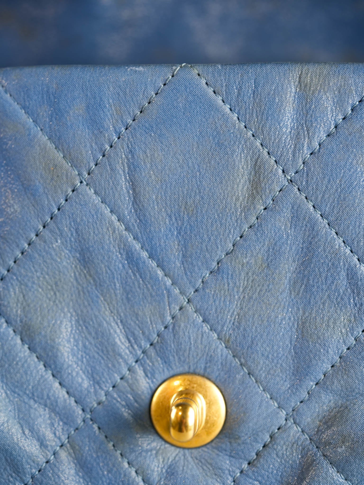 Chambray Iridescent Calfskin Flap Bag in Aged Gold Hardware Series 15 | Purse Maison Luxury Bags Shop