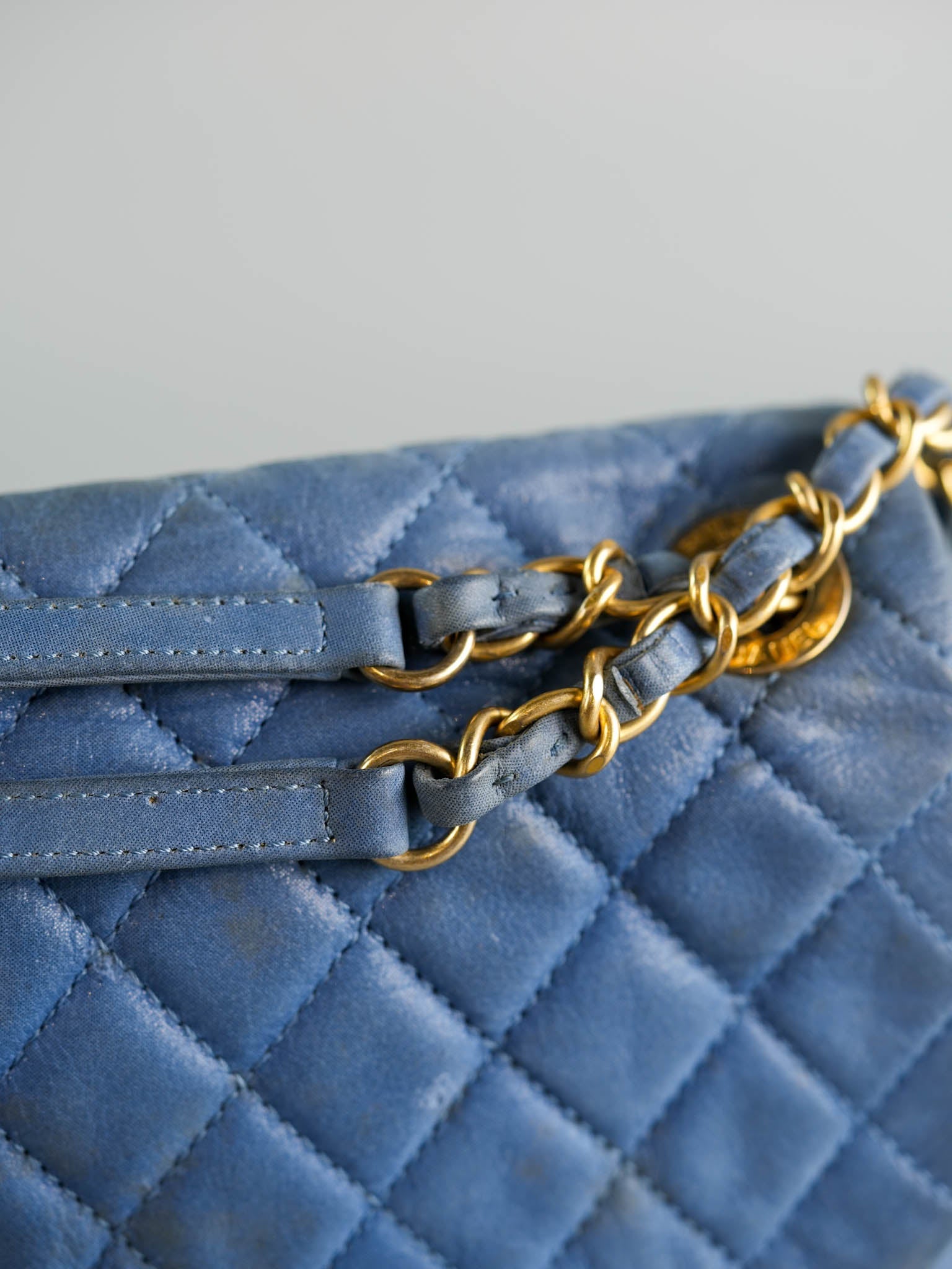 Chambray Iridescent Calfskin Flap Bag in Aged Gold Hardware Series 15 | Purse Maison Luxury Bags Shop