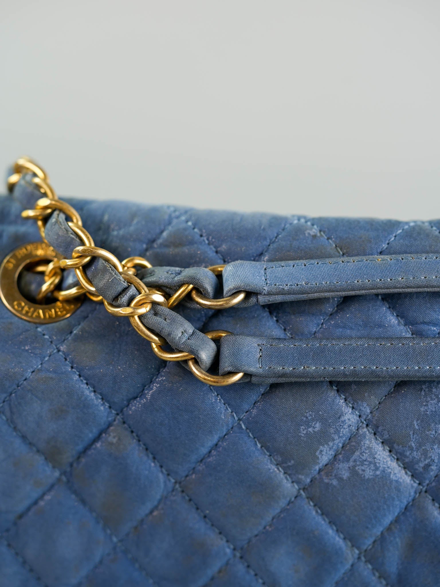 Chambray Iridescent Calfskin Flap Bag in Aged Gold Hardware Series 15 | Purse Maison Luxury Bags Shop