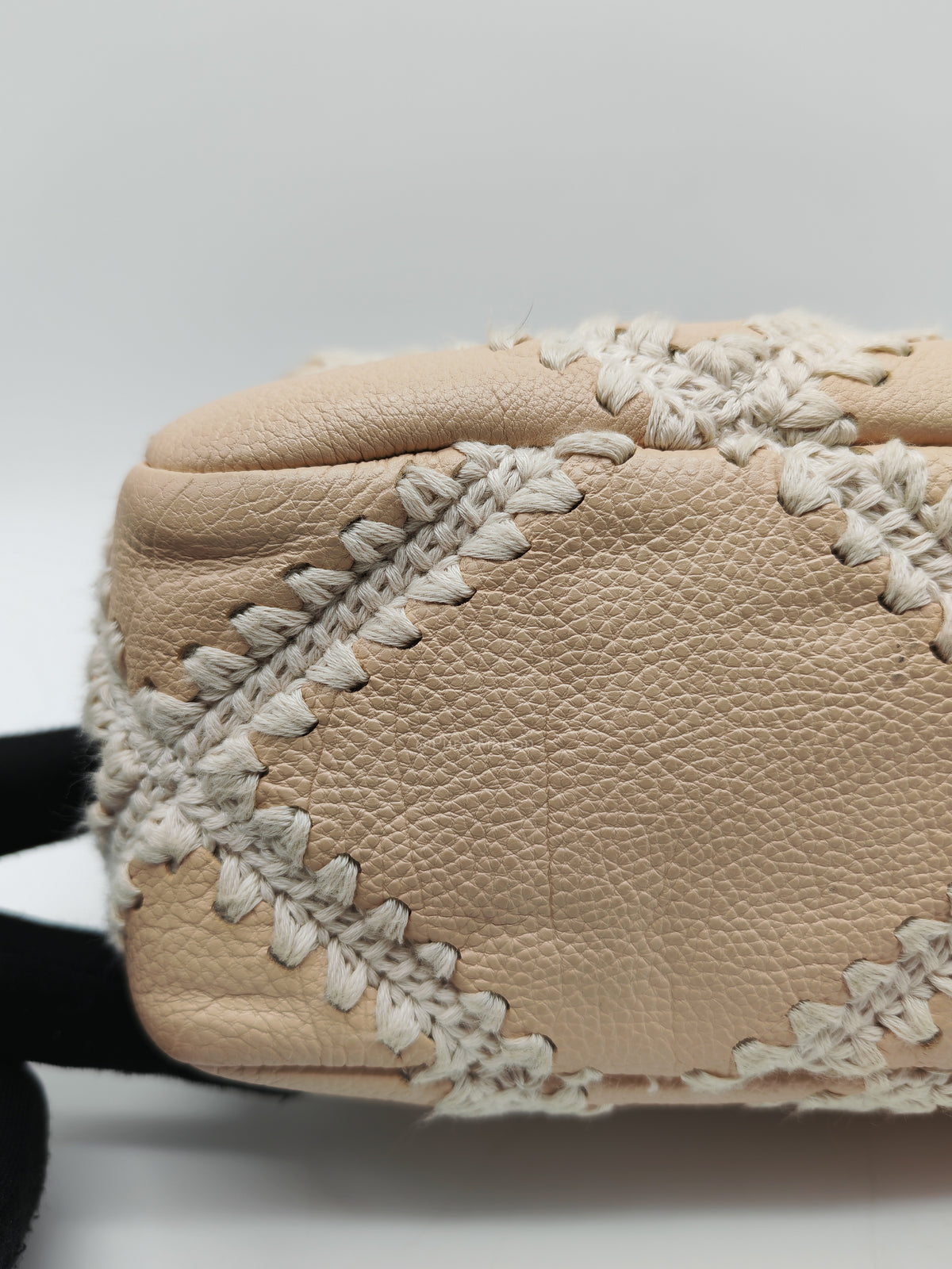 Chanel 19 Flap Bag Medium in Beige Calfskin Leather with Crochet Trim and Mixed Hardware Series 30 | Purse Maison Luxury Bags Shop