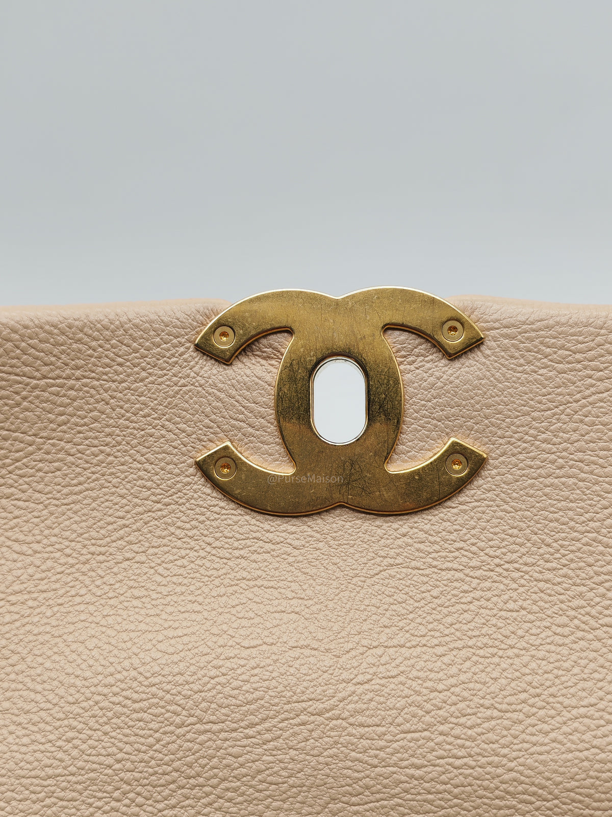 Chanel 19 Flap Bag Medium in Beige Calfskin Leather with Crochet Trim and Mixed Hardware Series 30 | Purse Maison Luxury Bags Shop