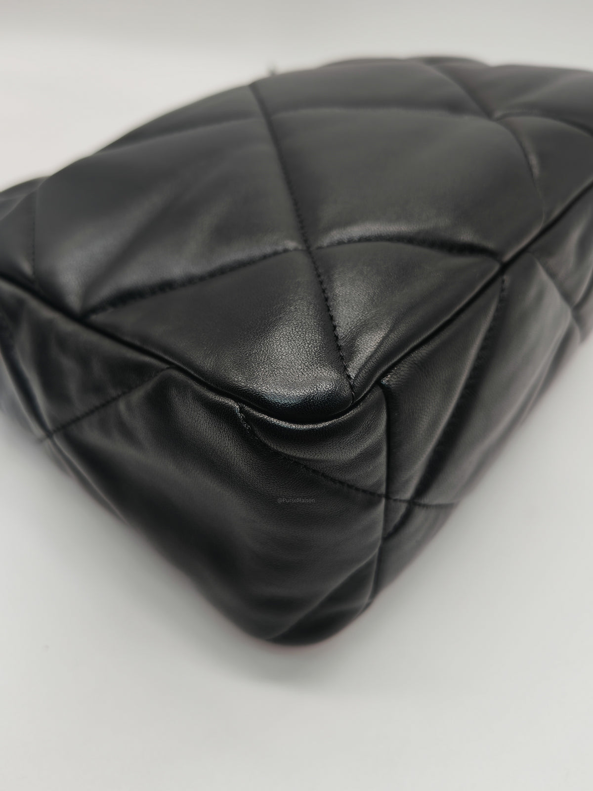 Chanel 19 Flap Bag Medium in Black Lambskin Leather Mix Hardware (Microchip) | Purse Maison Luxury Bags Shop
