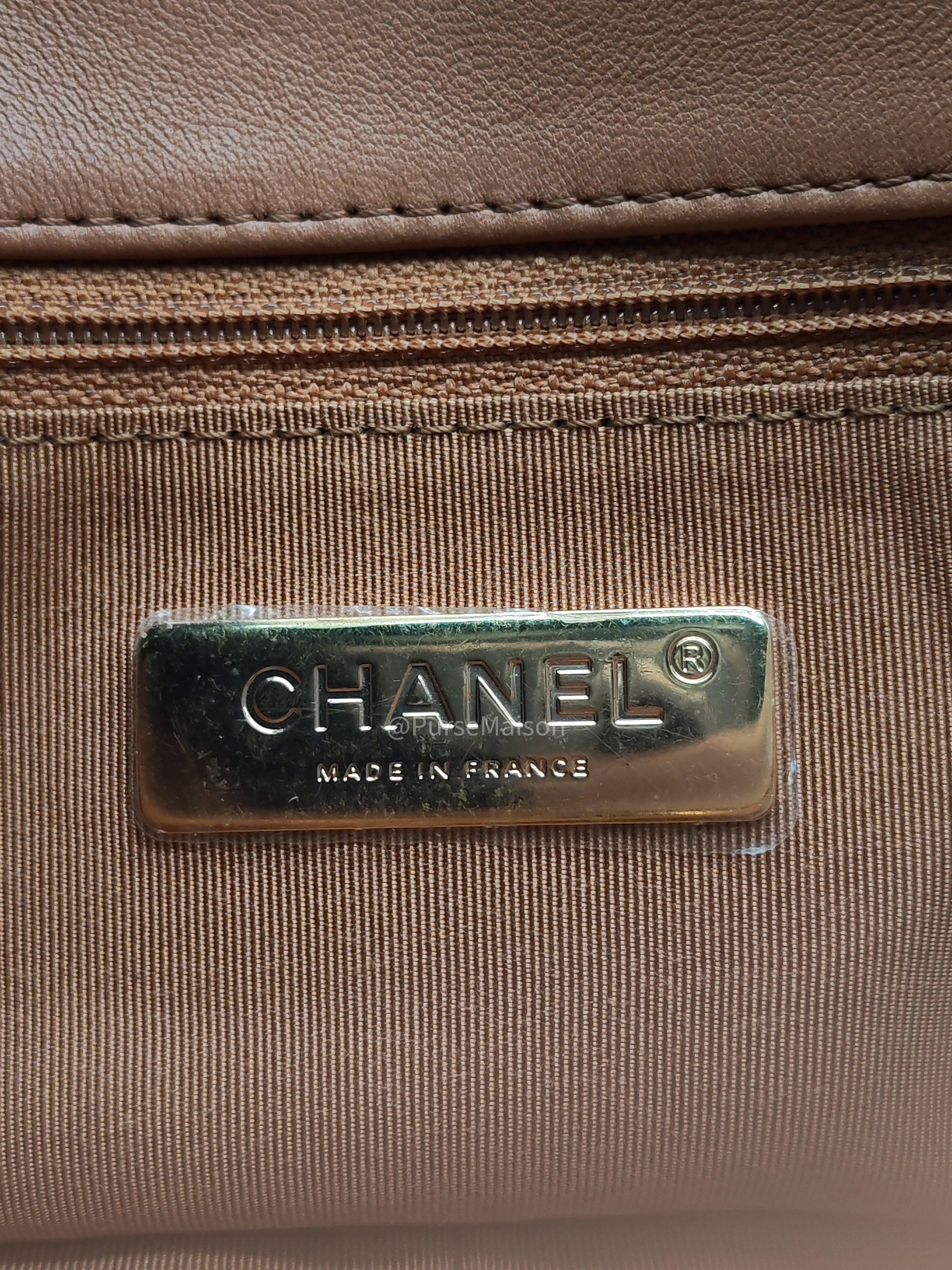 Chanel 19 Large in Caramel Quilted Lambskin Leather and Mixed Hardware Microchip | Purse Maison Luxury Bags Shop