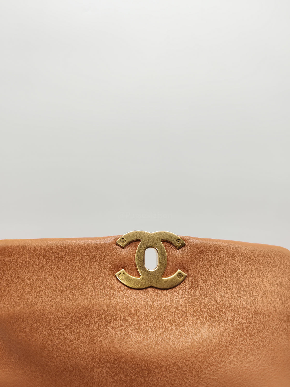 Chanel 19 Small Flap Bag in Caramel Quilted Lambskin Leather and Mixed Hardware Microchip (UP****GL) | Purse Maison Luxury Bags Shop