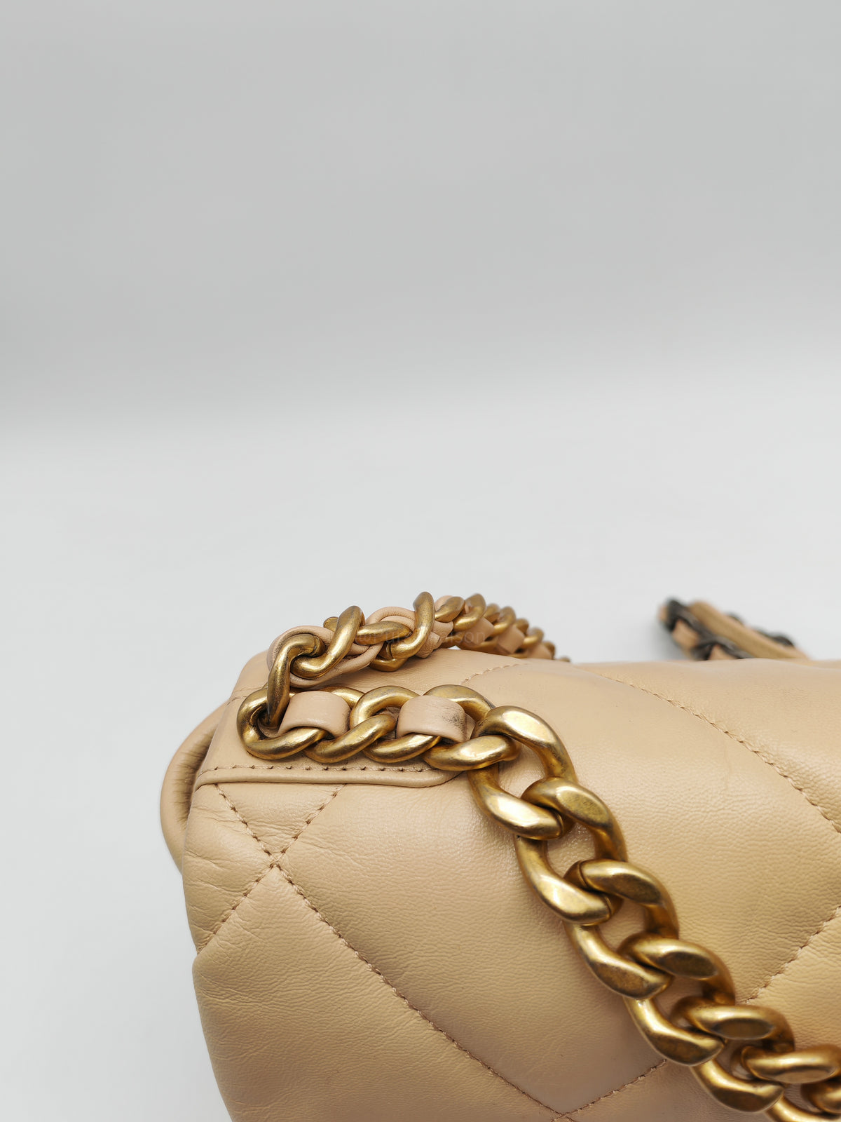 Chanel 19 Small in Beige Quilted Lambskin Leather and Mix Hardware Series 30 | Purse Maison Luxury Bags Shop