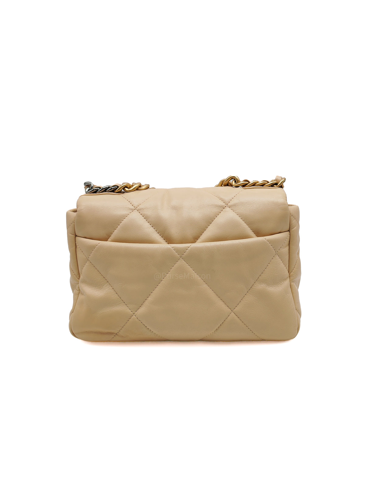 Chanel 19 Small in Beige Quilted Lambskin Leather and Mix Hardware Series 30 | Purse Maison Luxury Bags Shop