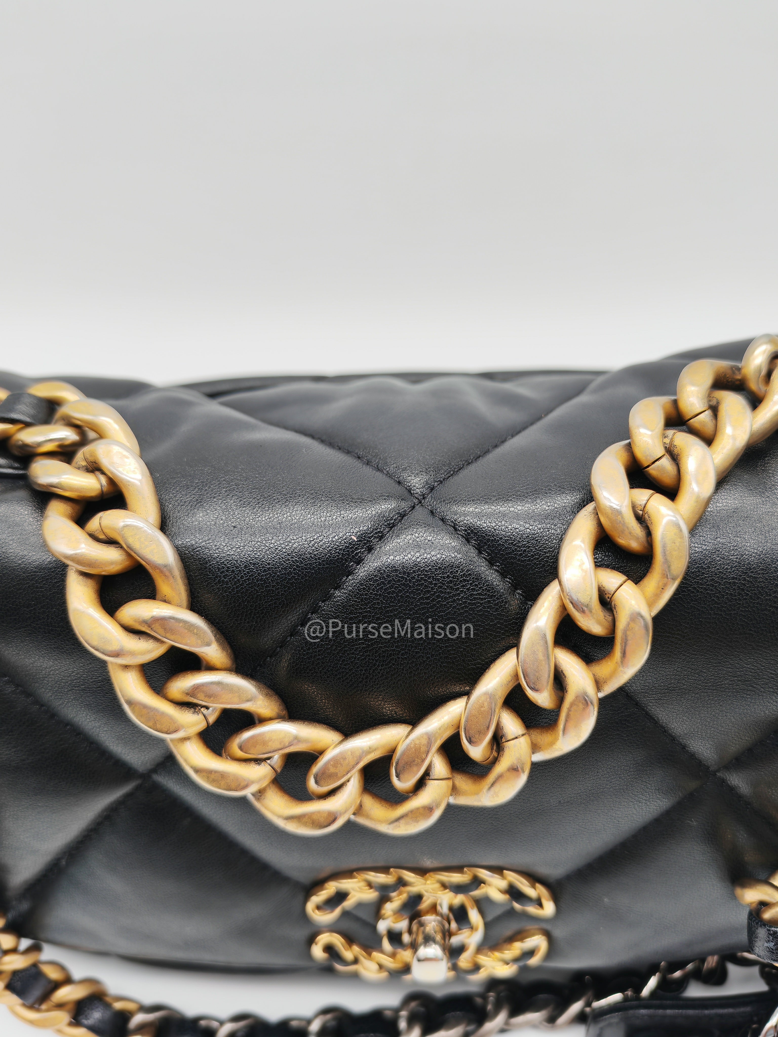 Chanel 19 Small in Black Quilted Lambskin Leather and Mix Hardware Series 31 | Purse Maison Luxury Bags Shop