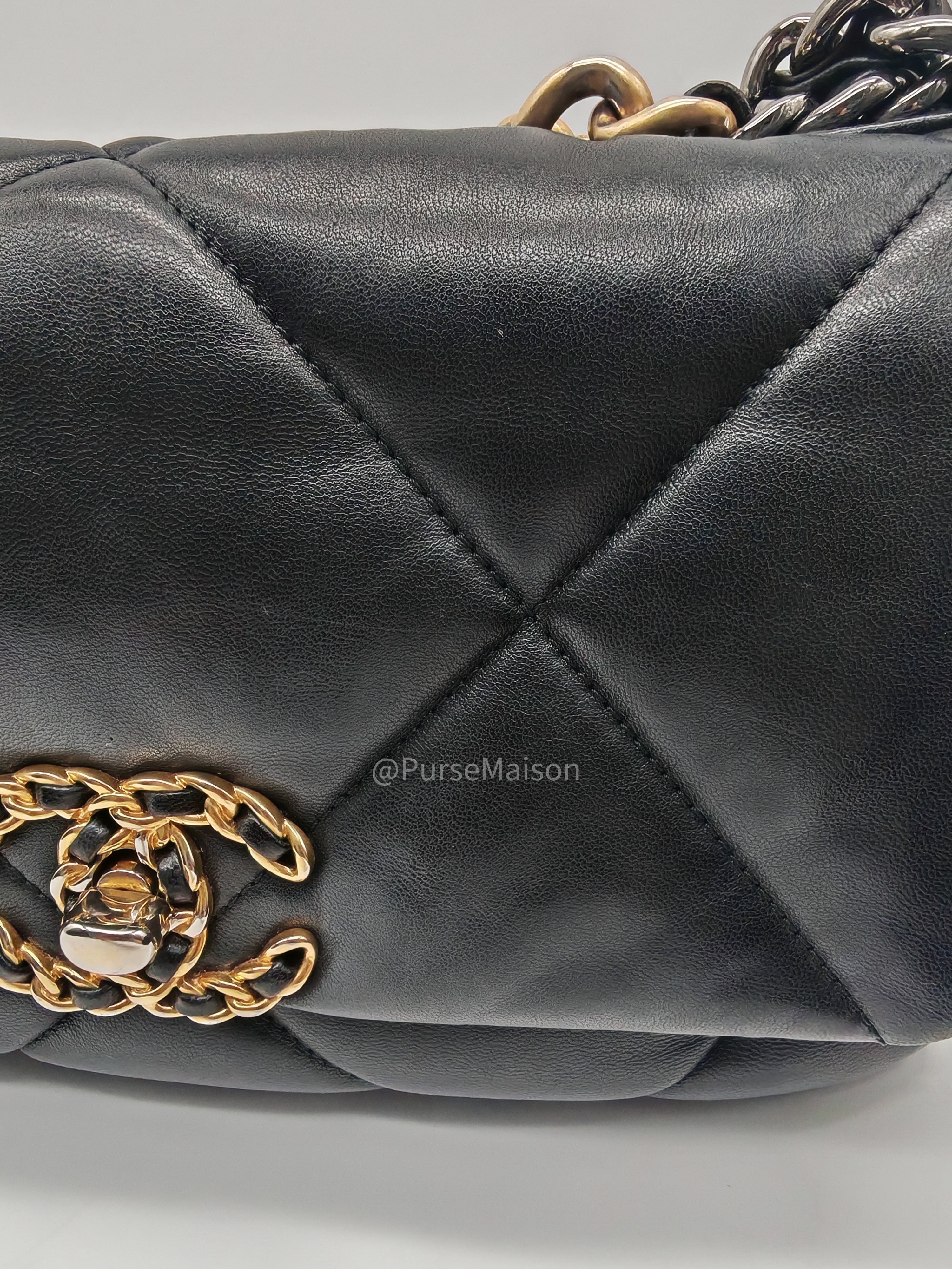 Chanel 19 Small in Black Quilted Lambskin Leather and Mix Hardware Series 31 | Purse Maison Luxury Bags Shop
