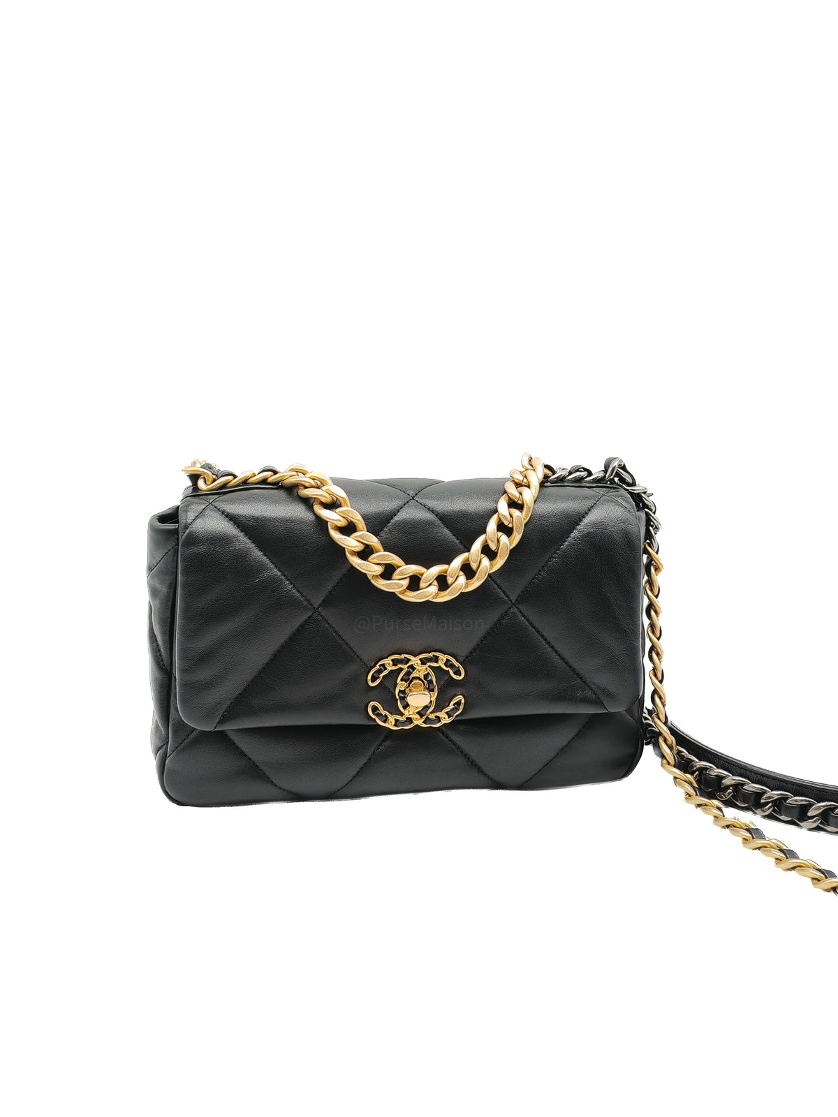 Chanel 19 Small in Black Quilted Lambskin Leather and Mixed Hardware (Microchip) | Purse Maison Luxury Bags Shop
