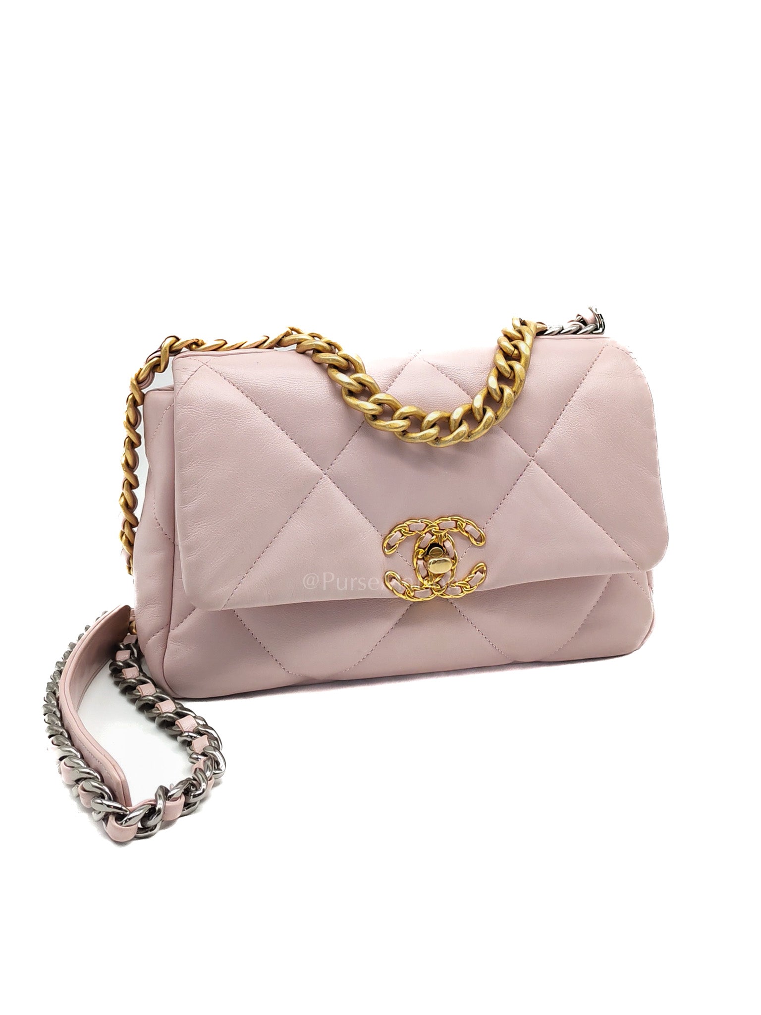 Chanel 19 Small in Light Pink Quilted Lambskin Leather and Mixed Hardware Series 31 | Purse Maison Luxury Bags Shop