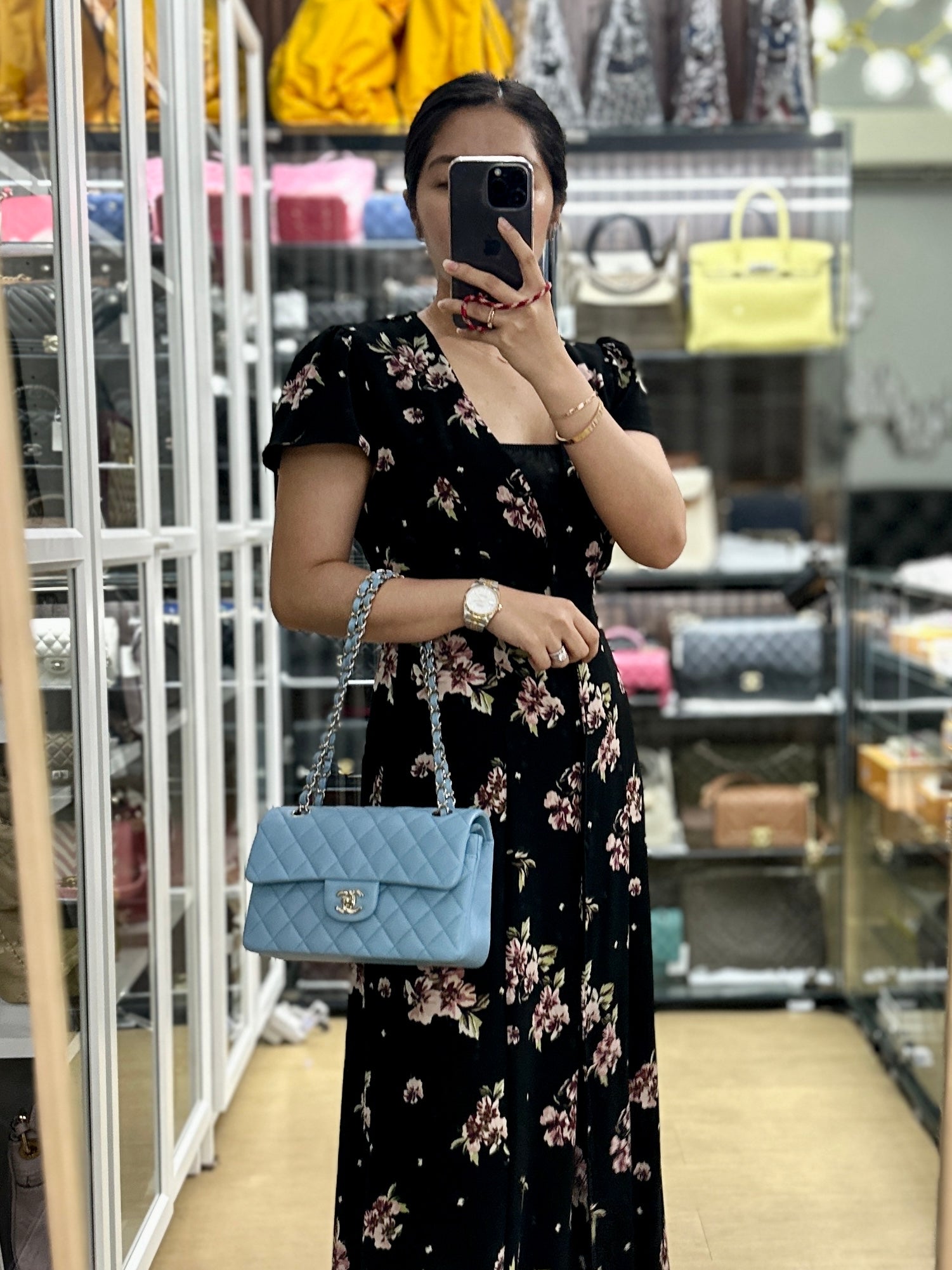 Small blue best sale chanel bag