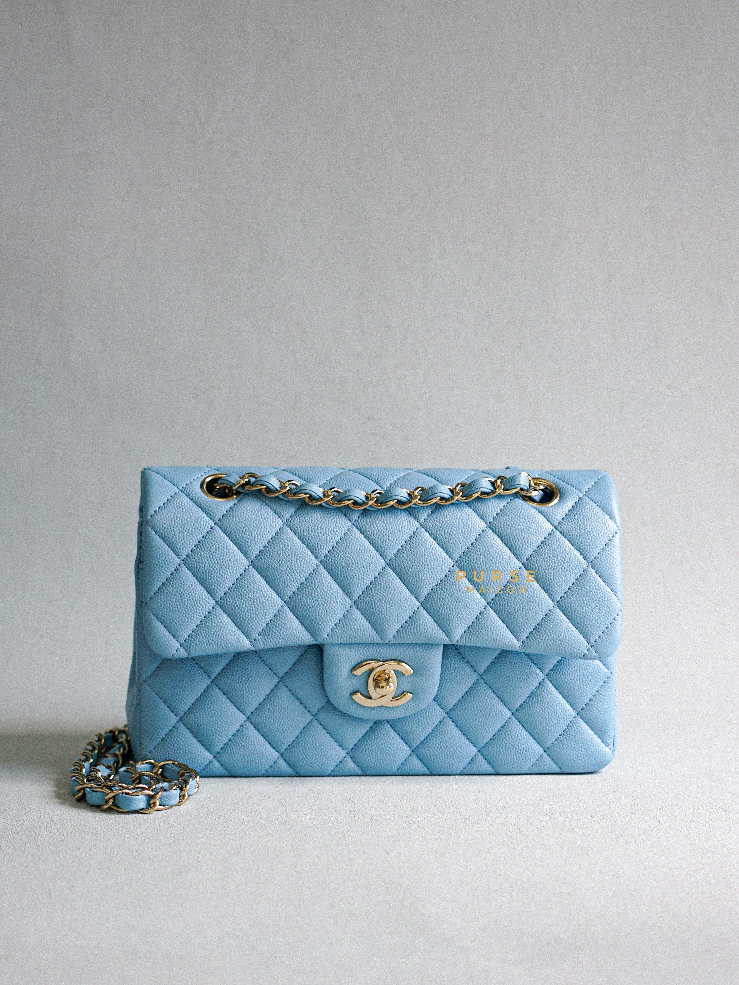 Chanel light blue online flap bag