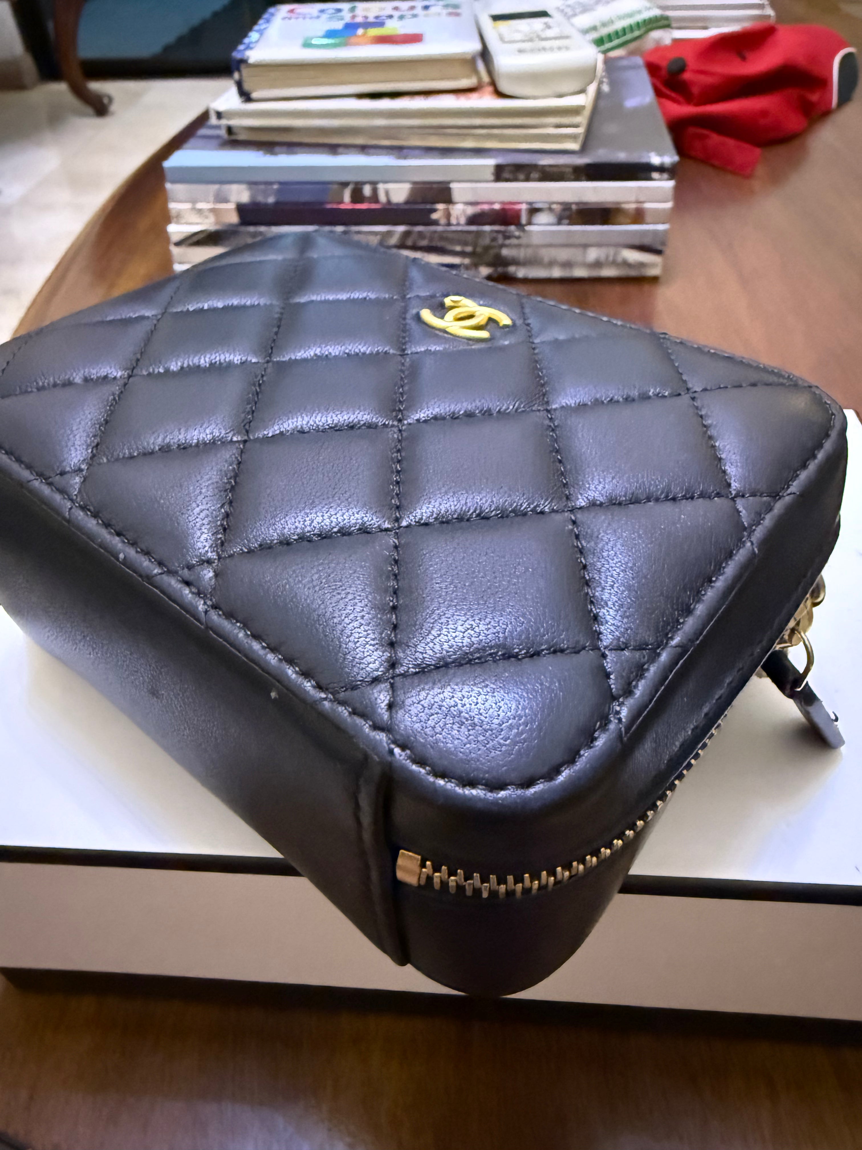 Chanel 22s Black Pearl Crush Camera bag Lambskin Aged Gold Hardware (microchip) | Purse Maison Luxury Bags Shop