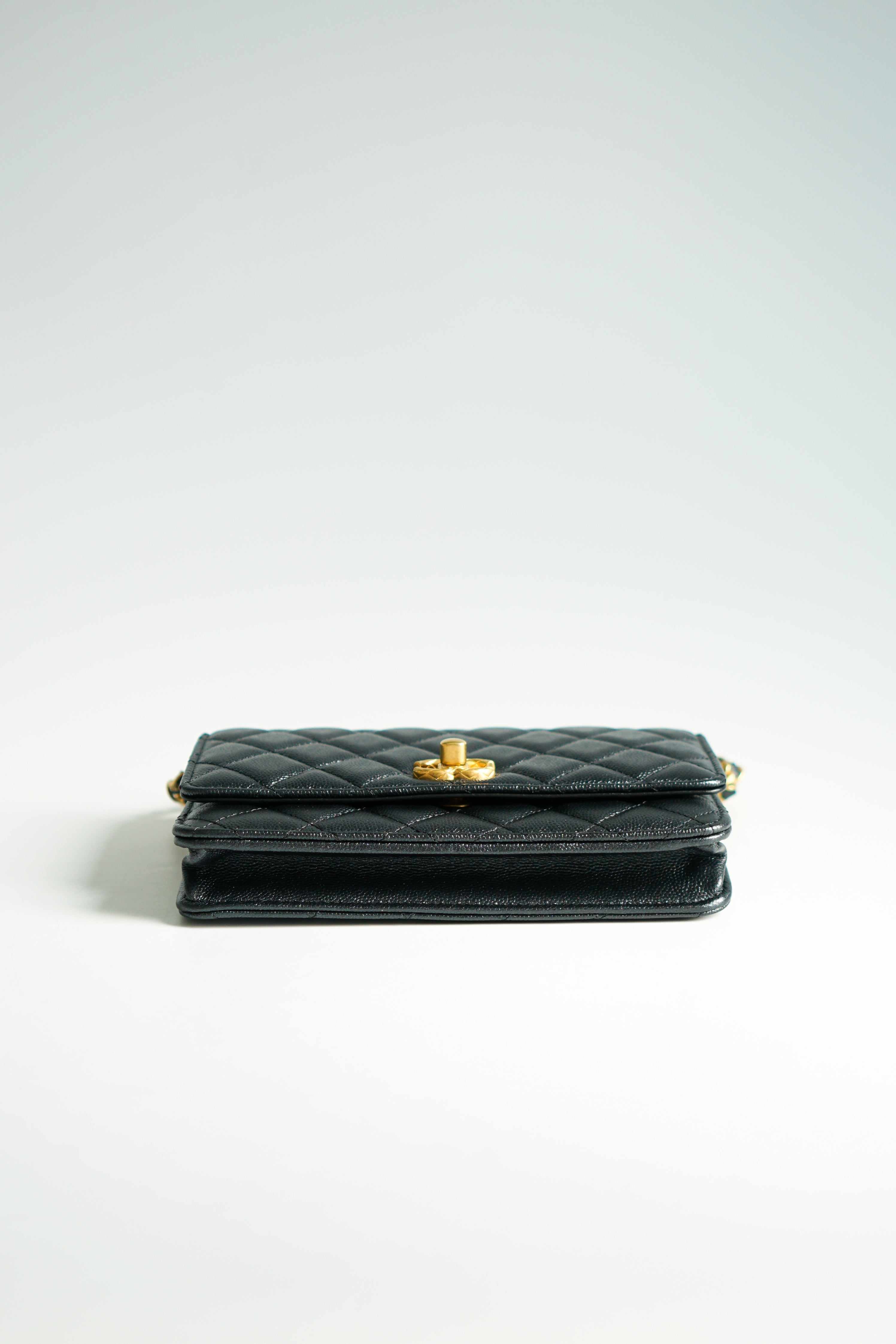 BRAND NEW] Chanel Seasonal Zip Wallet in Black Caviar GHW (microchipp