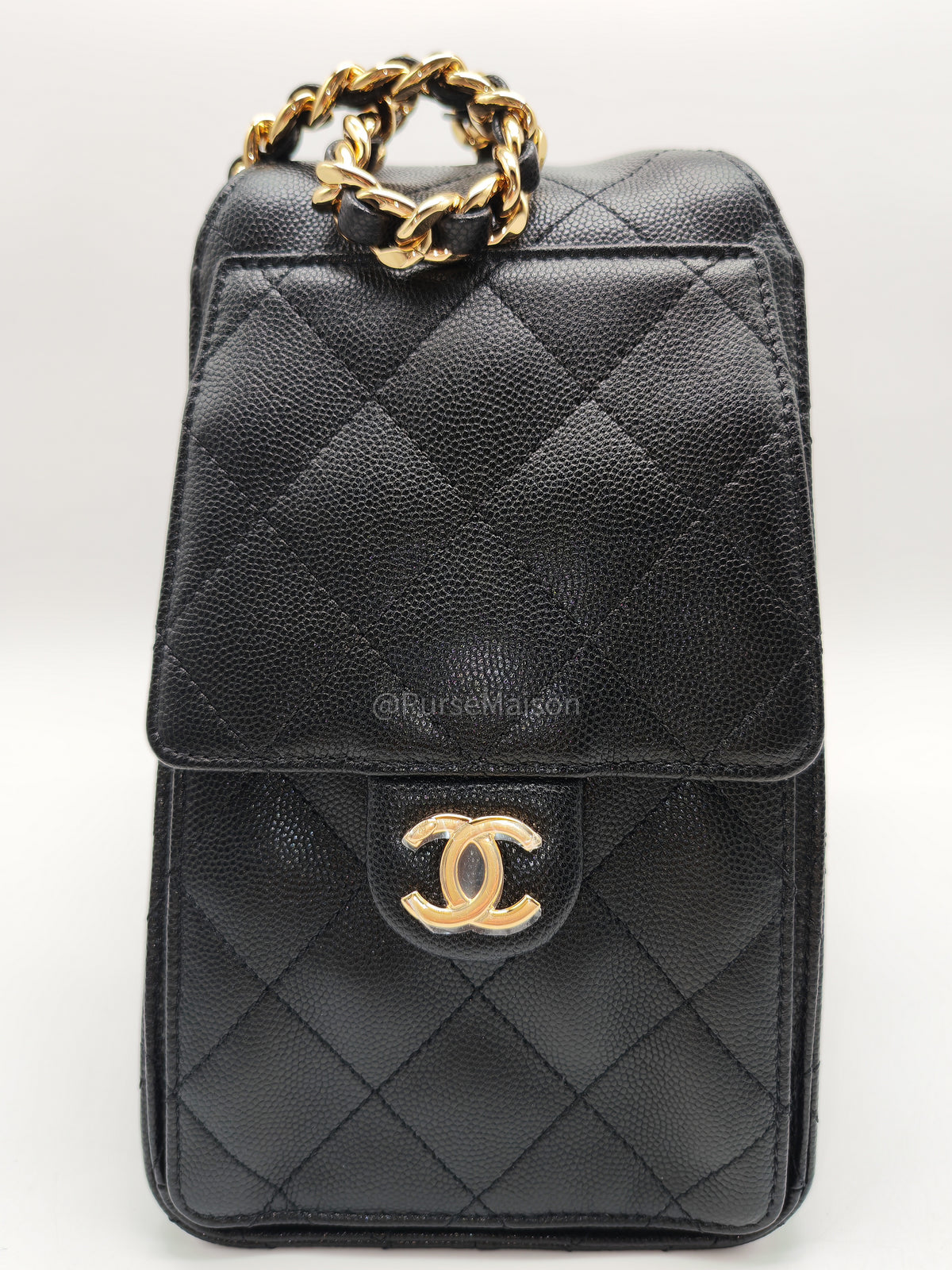 Chanel 25 Hobo Bag Small in Black Caviar Leather Shiny Gold Hardware (Microchip) | Purse Maison Luxury Bags Shop