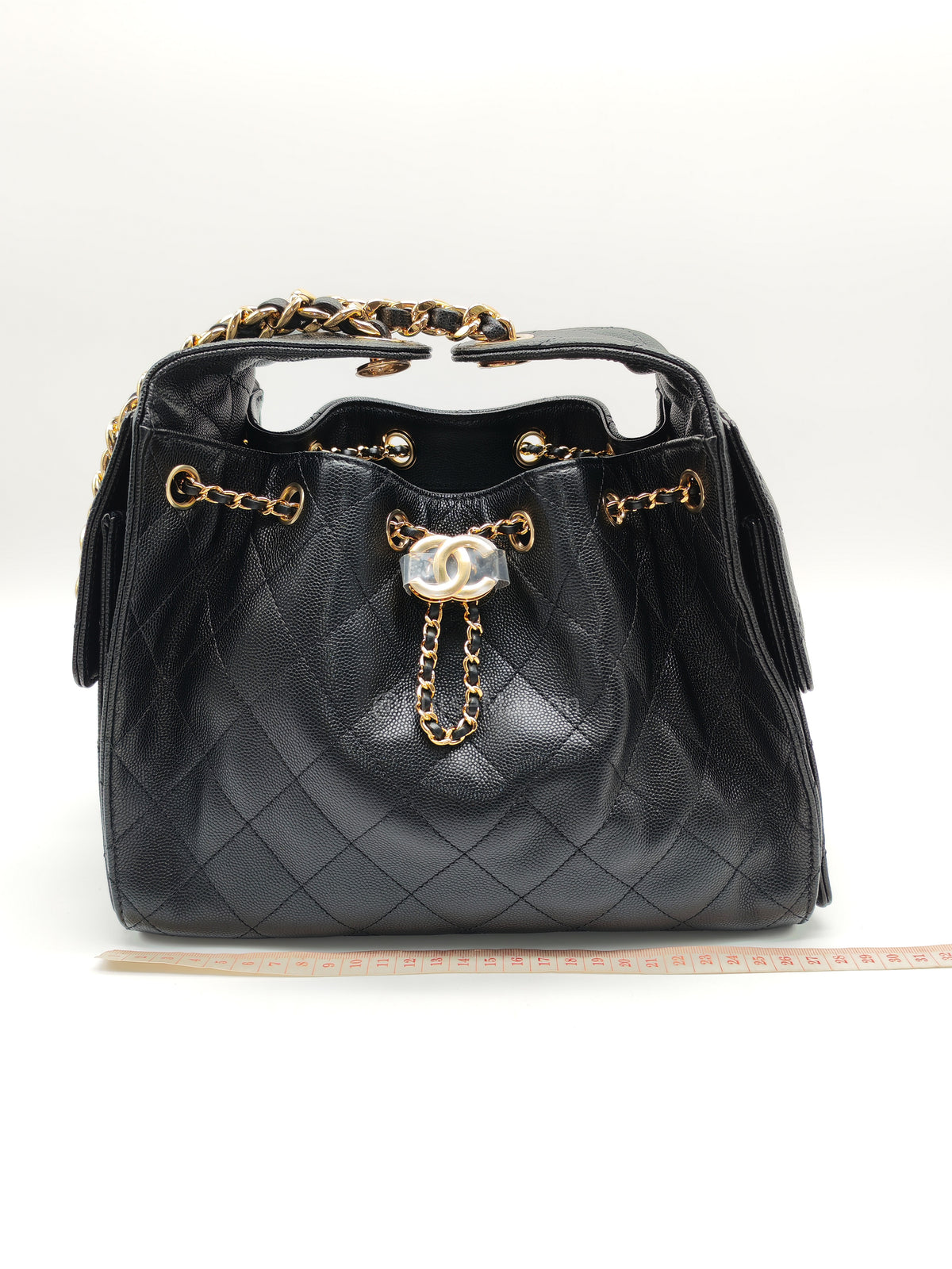 Chanel 25 Hobo Bag Small in Black Caviar Leather Shiny Gold Hardware (Microchip) | Purse Maison Luxury Bags Shop