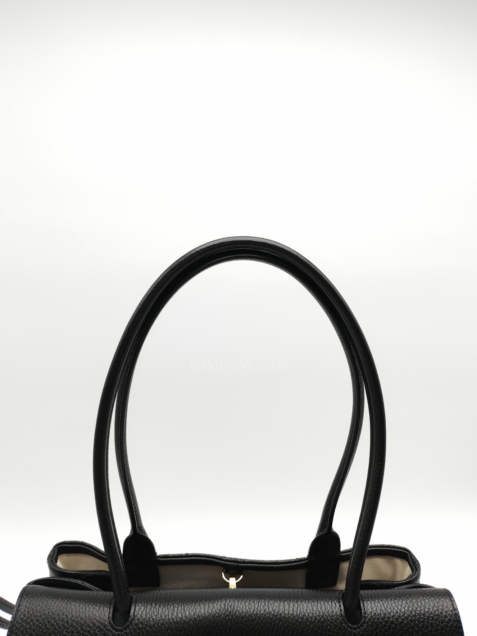 26 Matthieu Blazy Small Tote Bag in Black Grained Calfskin & Gold Hardware Microchip | Purse Maison Luxury Bags Shop