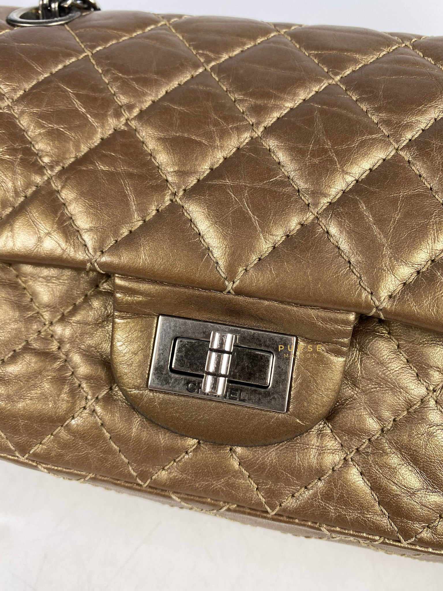 Chanel 2.55 Mini Reissue Double flap Bronze Aged Calfskin & Ruthenium Hardware (Series 16)