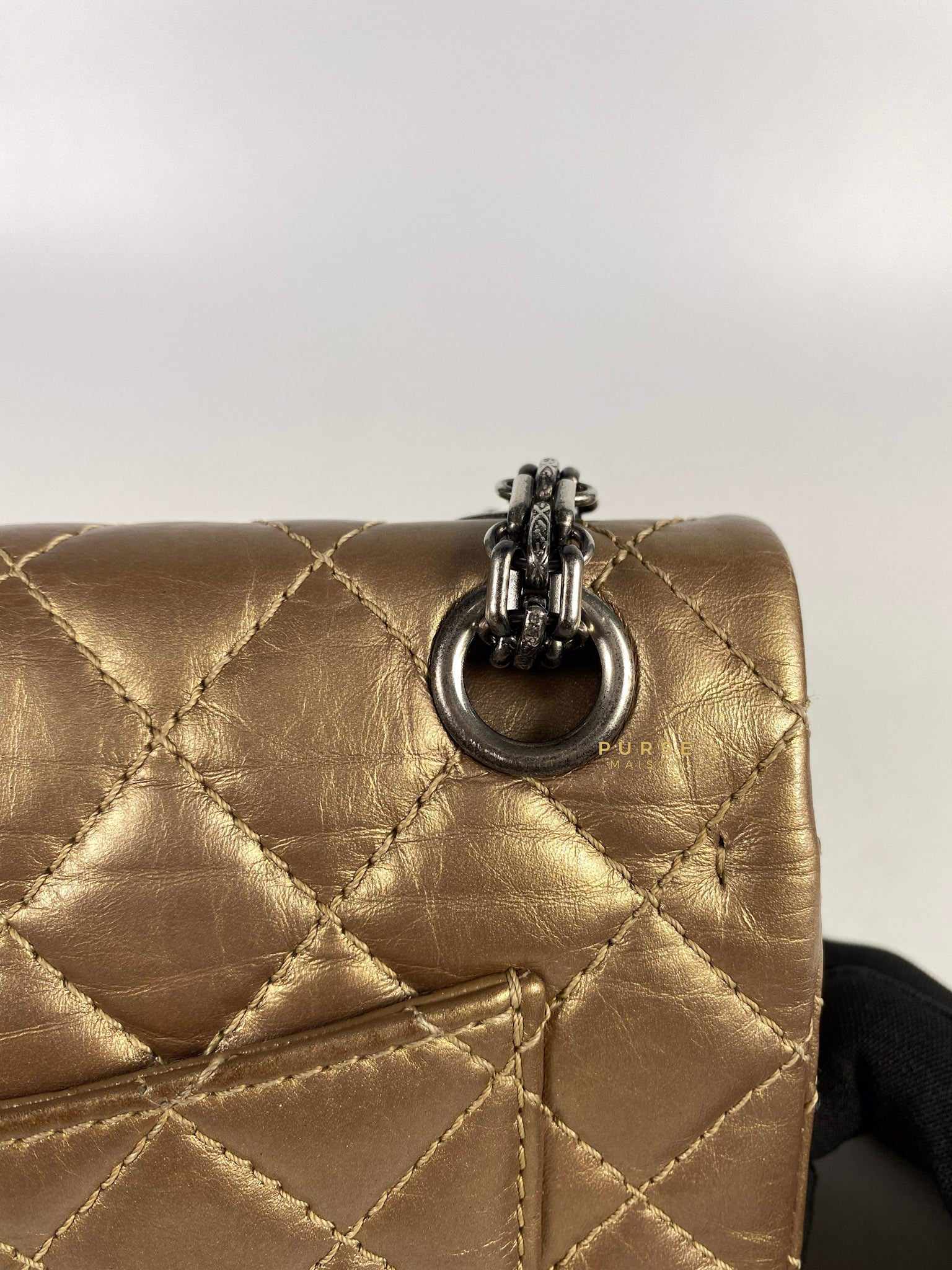 Chanel 2.55 Mini Reissue Double flap Bronze Aged Calfskin & Ruthenium Hardware (Series 16)