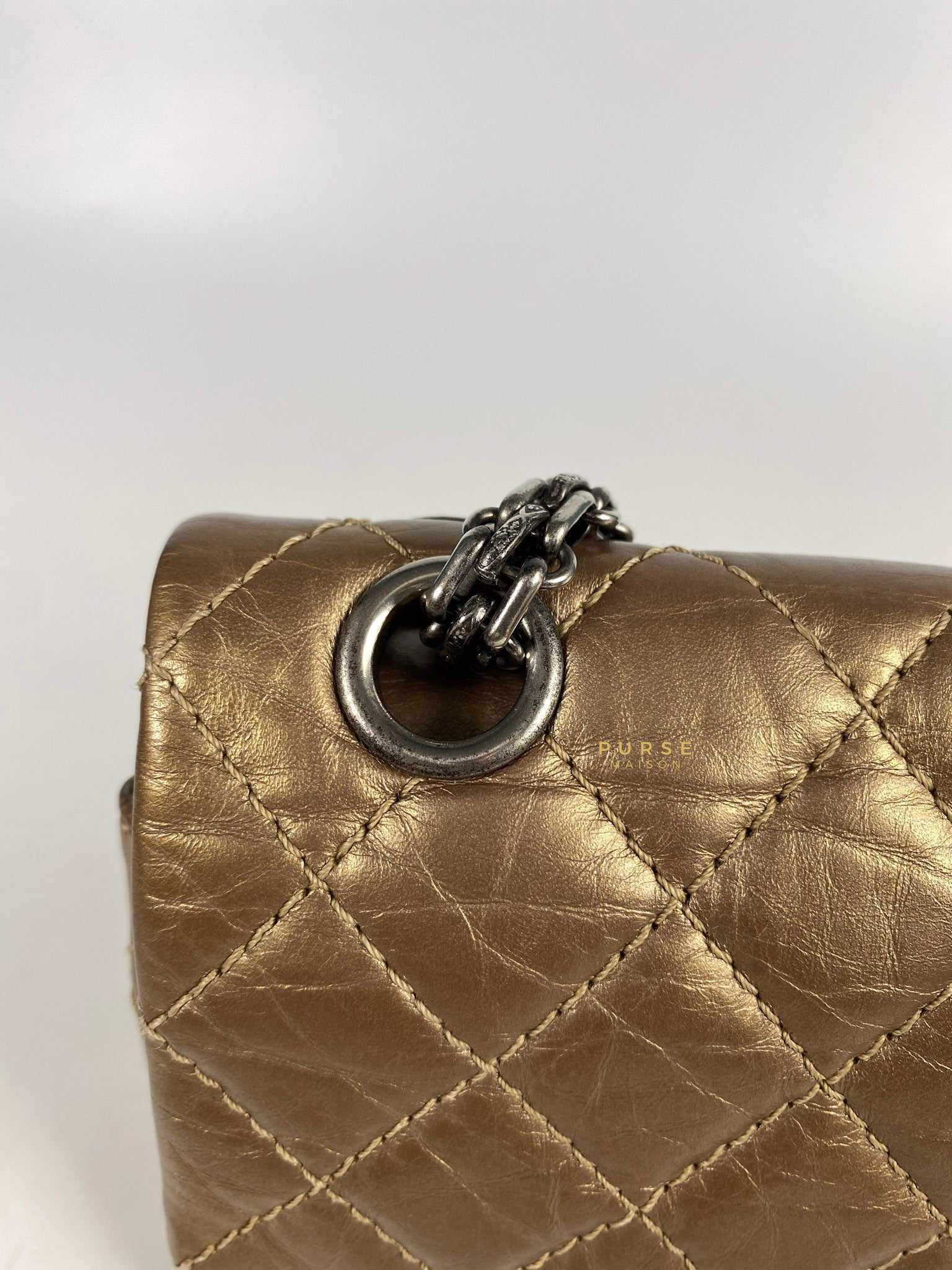 Chanel 2.55 Mini Reissue Double flap Bronze Aged Calfskin & Ruthenium Hardware (Series 16)