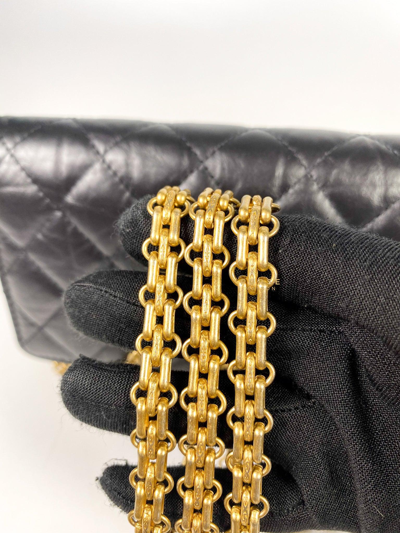 Chanel 2.55 Reissue Wallet on Chain Black Aged Calfskin & Gold Hardware (Microchip)