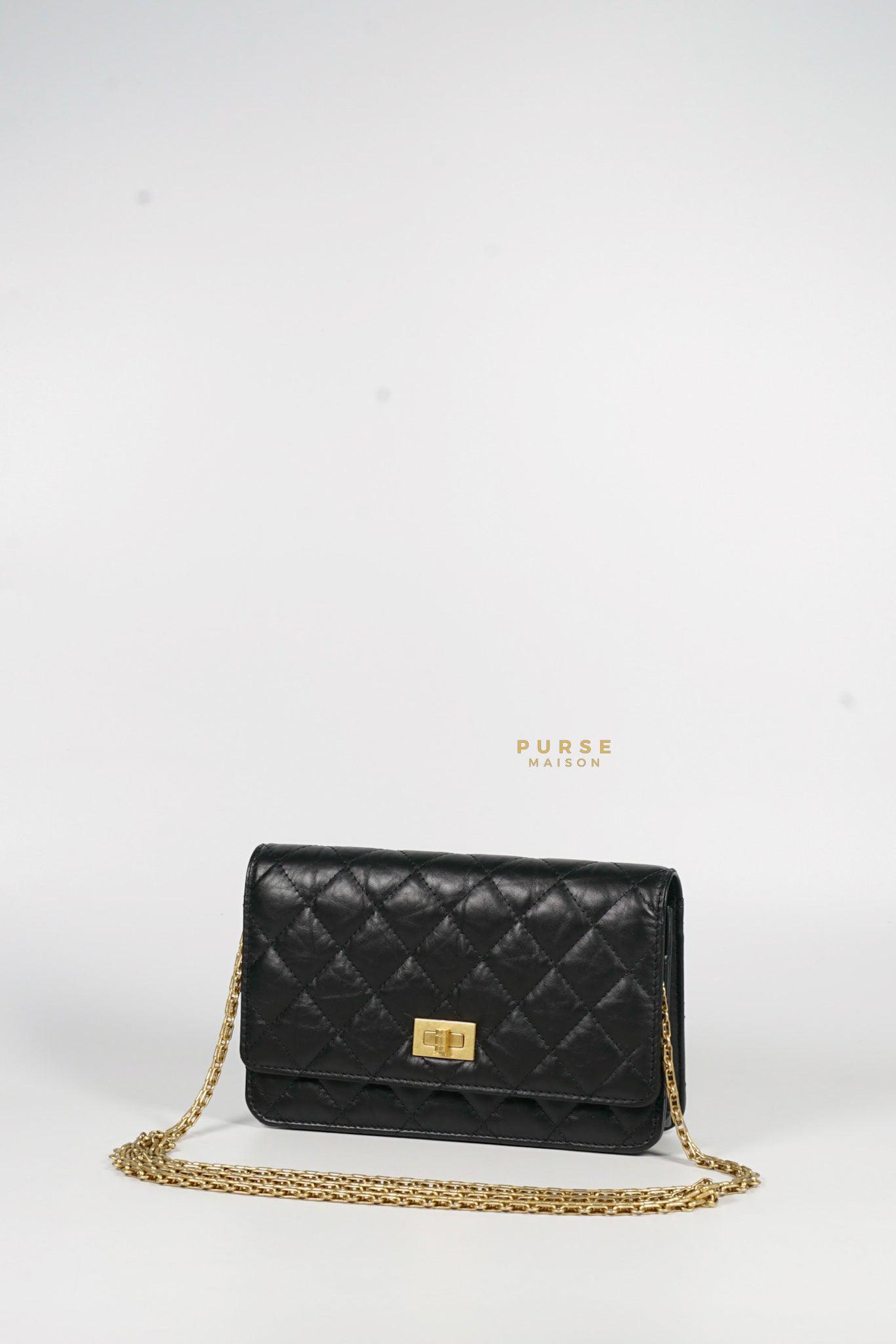 Chanel 2.55 Reissue Wallet on Chain Black Aged Calfskin