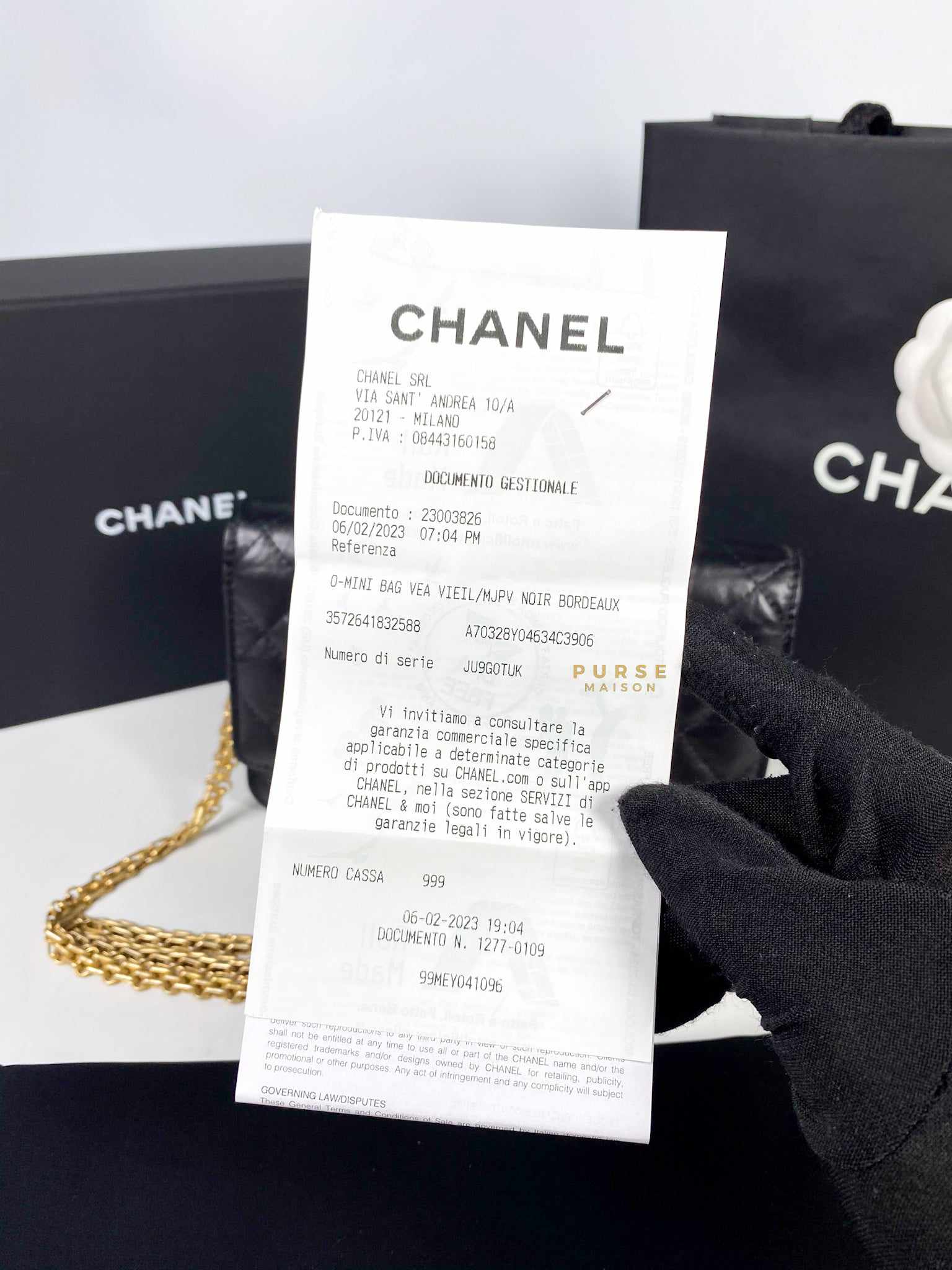 Chanel 2.55 Reissue Wallet on Chain Black Aged Calfskin & Gold Hardware (Microchip)