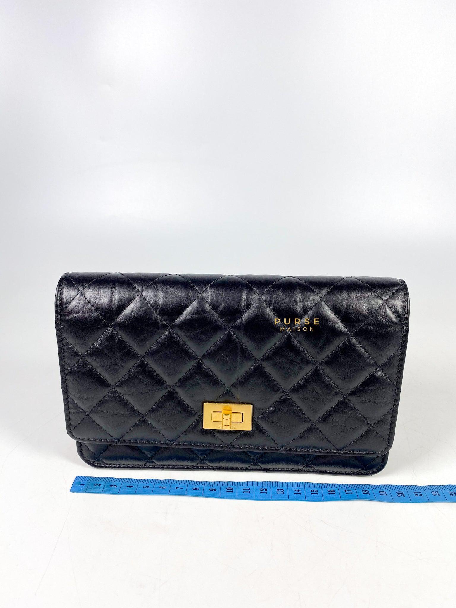 Chanel 2.55 Reissue Wallet on Chain Black Aged Calfskin