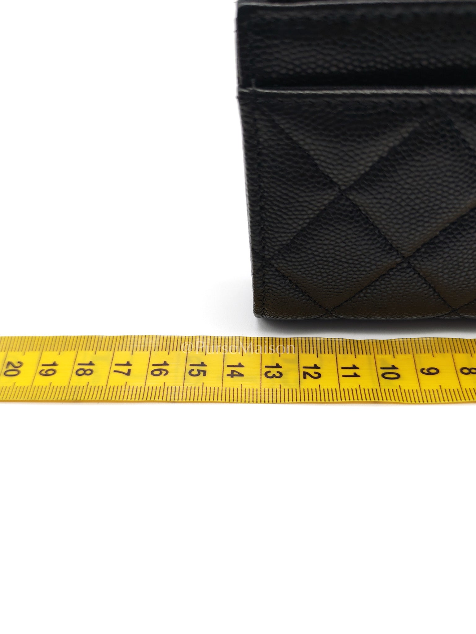 Chanel Big CC Zipped Card Holder in Black Caviar Leather and Light Gold Hardware (Microchip) | Purse Maison Luxury Bags Shop