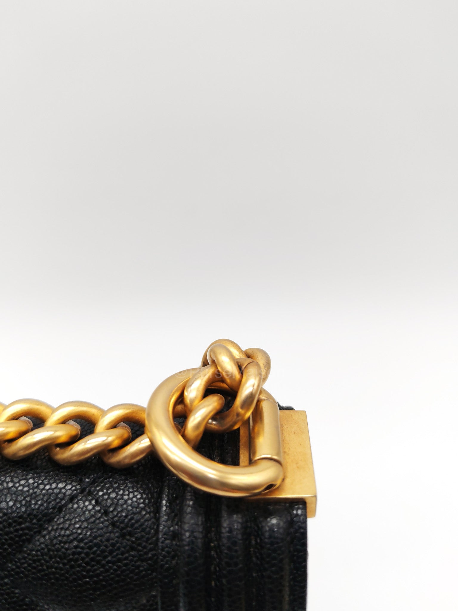 Chanel Boy North South Flap Bag in Black Quilted Caviar Leather and Aged Gold Hardware Series 28 | Purse Maison Luxury Bags Shop