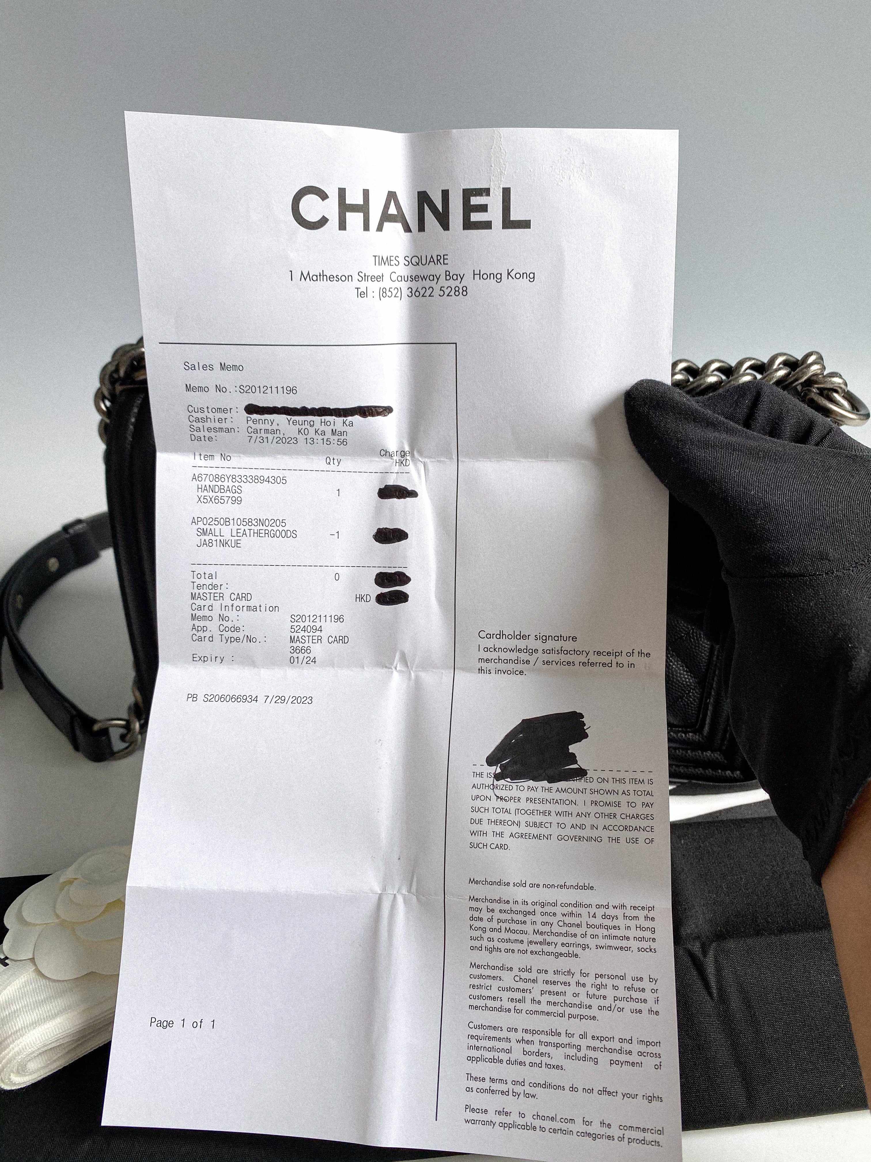Chanel Boy Old Medium in Black Caviar Leather and Aged Ruthenium Hardware (Microchip)