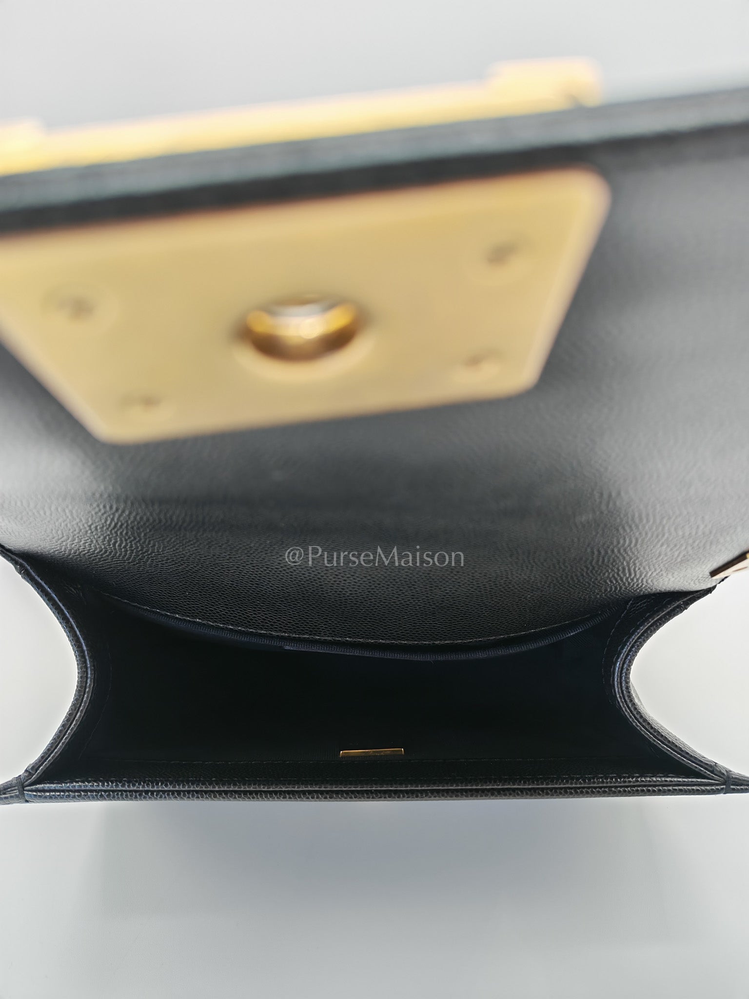 Boy Small in Black Quilted Calfskin Leather and Aged Gold Hardware (Microchip) | Purse Maison Luxury Bags Shop
