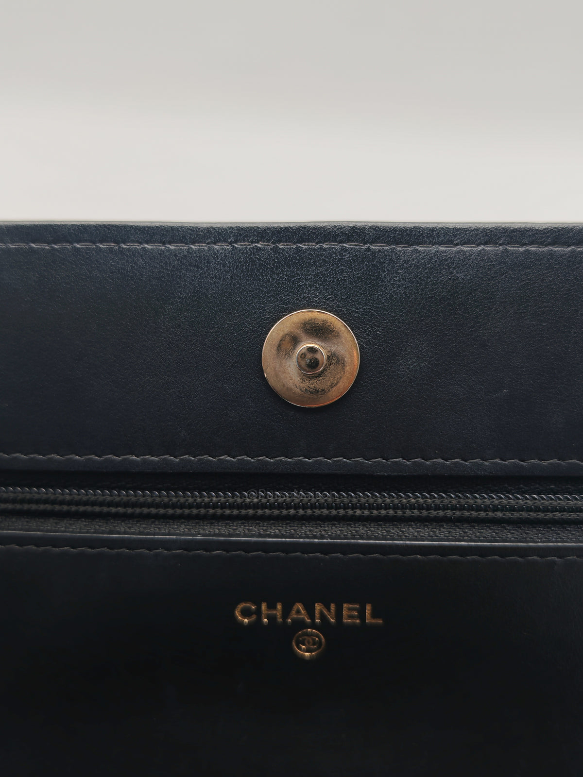 Chanel Boy Wallet On Chain in Black Quilted Caviar Leather and Aged Gold Hardware Microchip | Purse Maison Luxury Bags Shop
