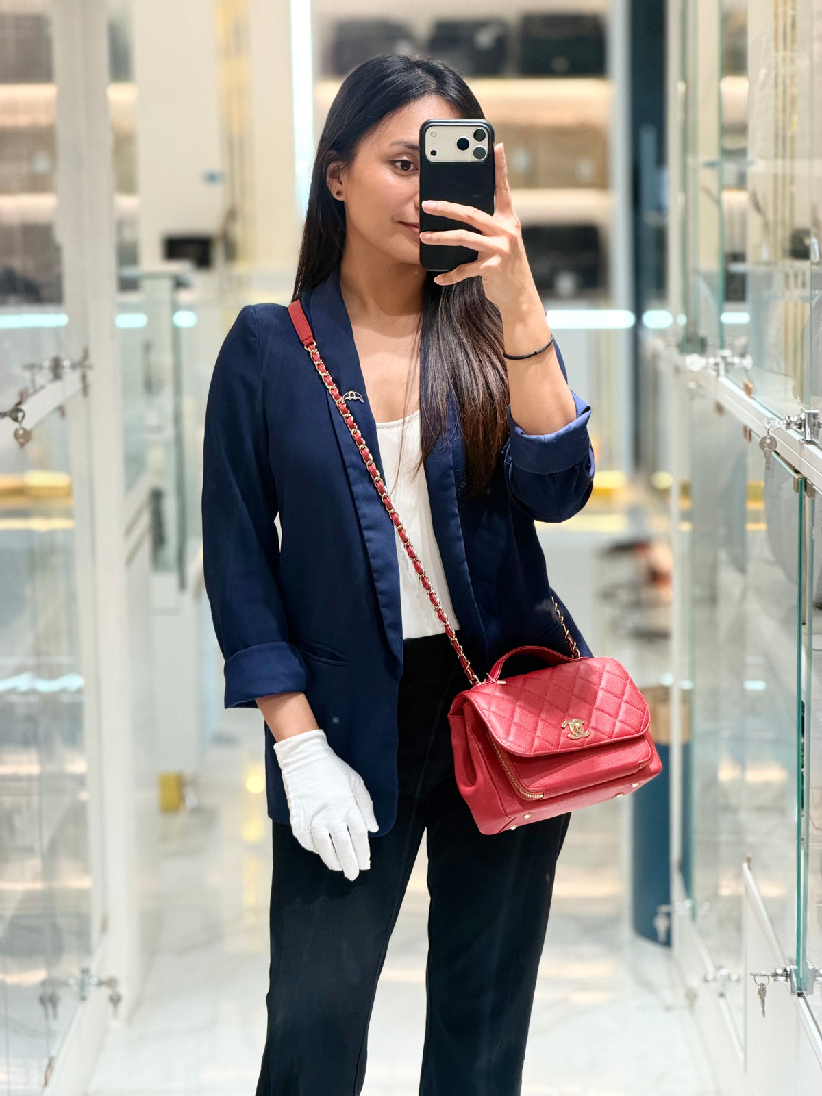 Chanel Business Affinity Flap Bag Medium in Red Caviar Leather and Gold Hardware Series 28 | Purse Maison Luxury Bags Shop