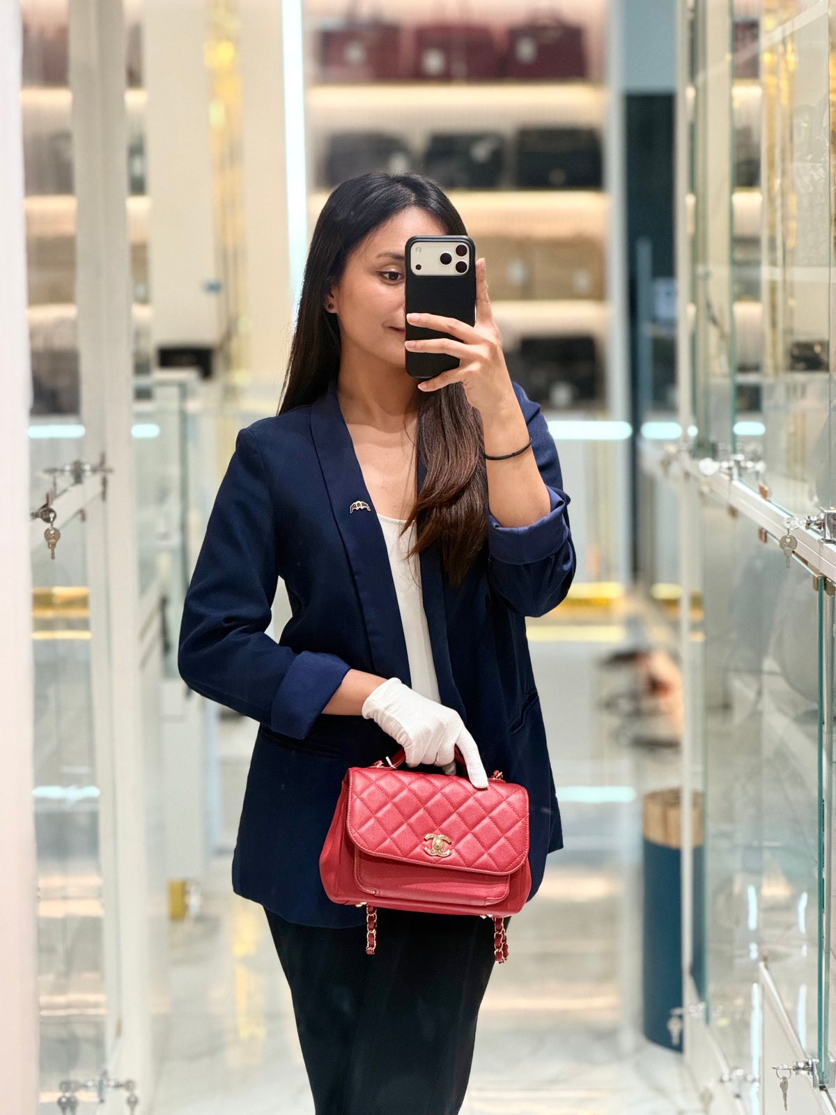Chanel Business Affinity Flap Bag Medium in Red Caviar Leather and Gold Hardware Series 28 | Purse Maison Luxury Bags Shop